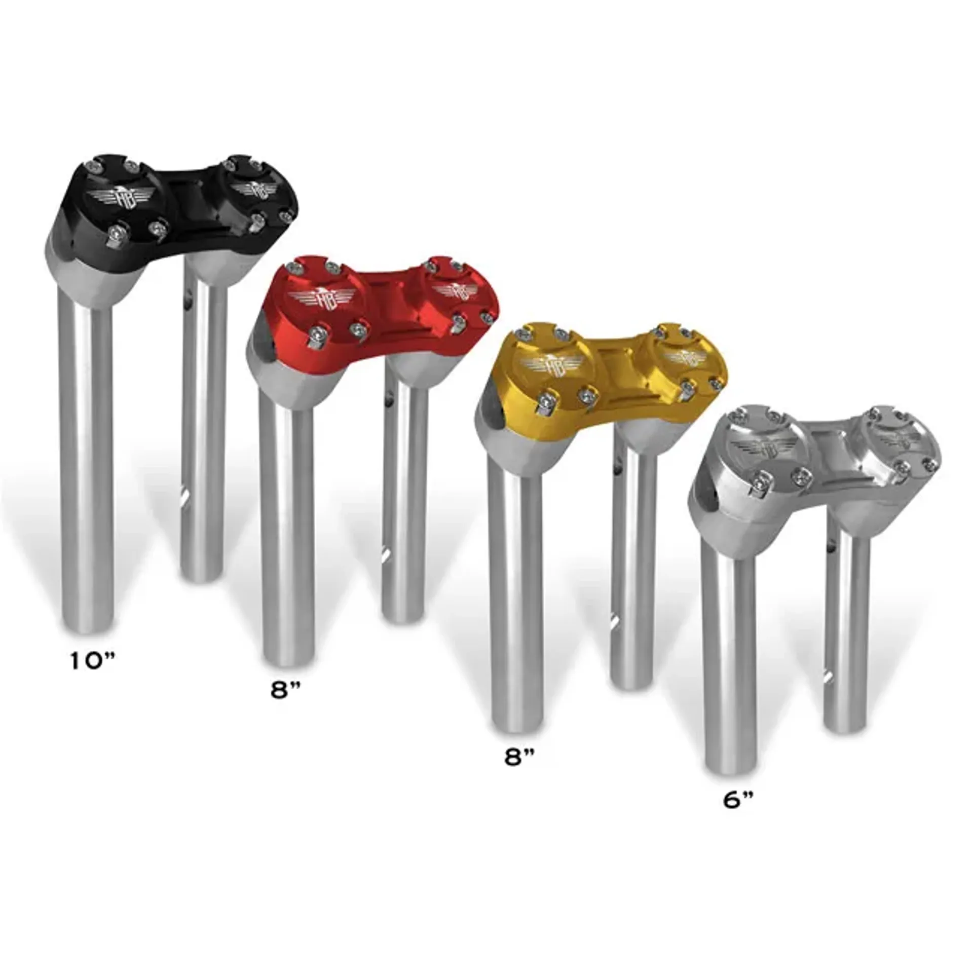 HeinzBikes, Clubstyle pullback risers 6". Silver/Silver