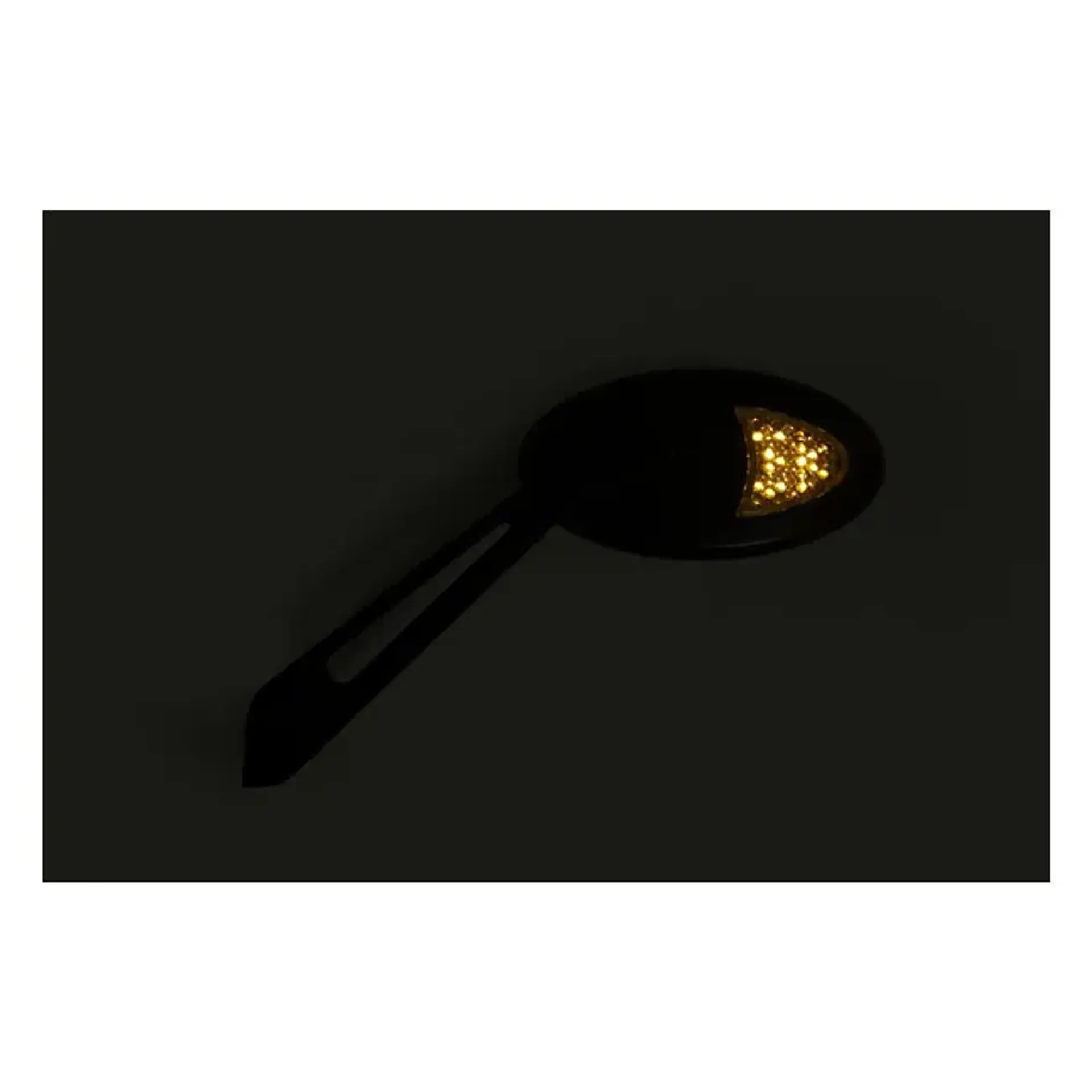 LED cateye turn signal mirror set. Black, amber front lens