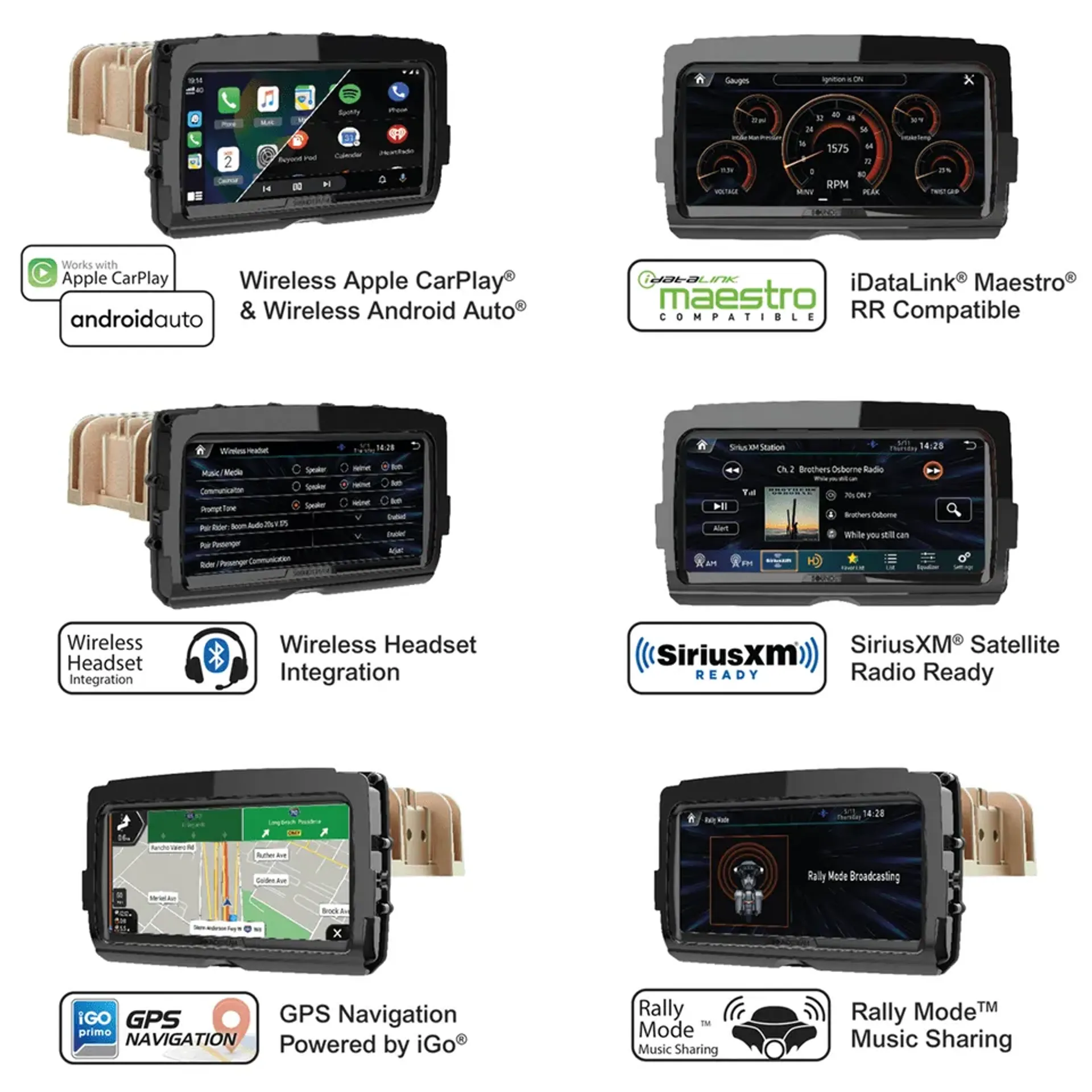 Soundstream V2 Radio For Harley-Davidson With Apple Car Play & Android Auto