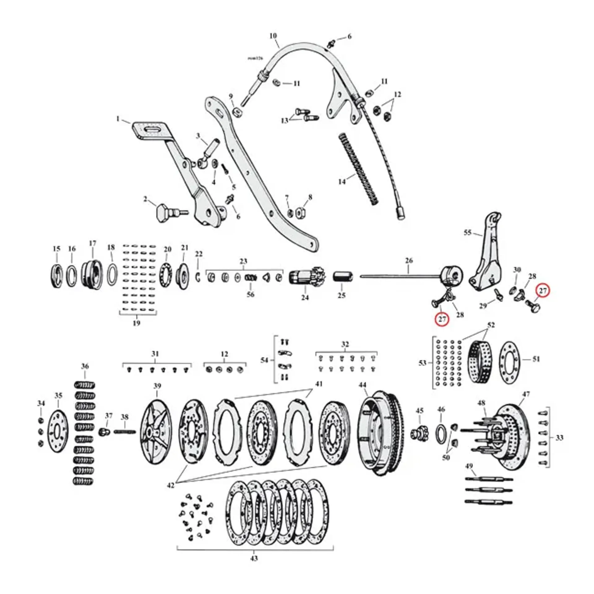Screw, clutch release lever