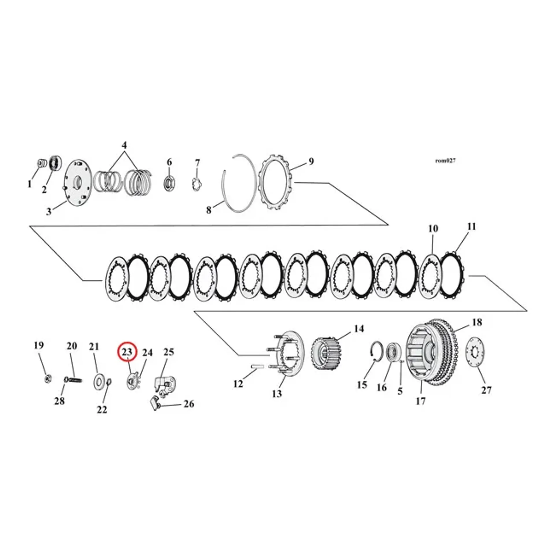 Clutch outer ramp