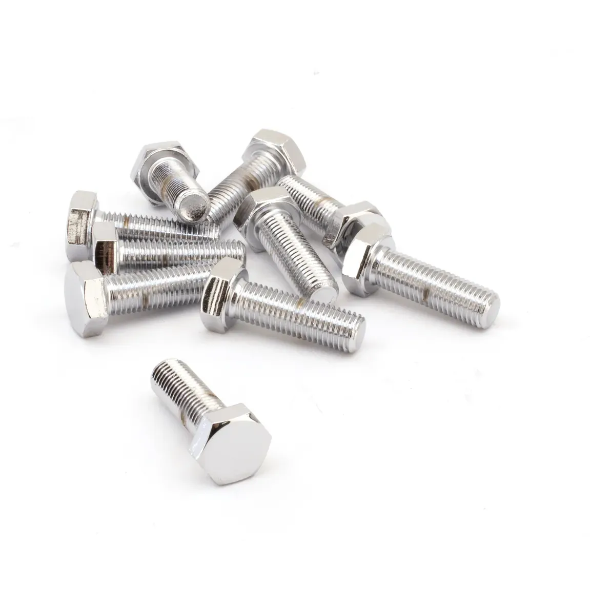 10pck Chrome hex head screws 5/16-24x1