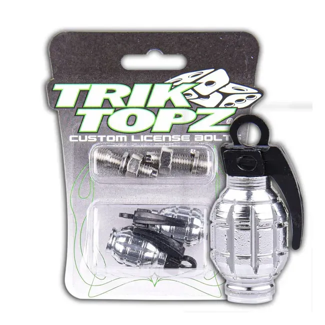 Trik Topz, Hand Grenade license plate mounts. Chrome - Afbeelding 2