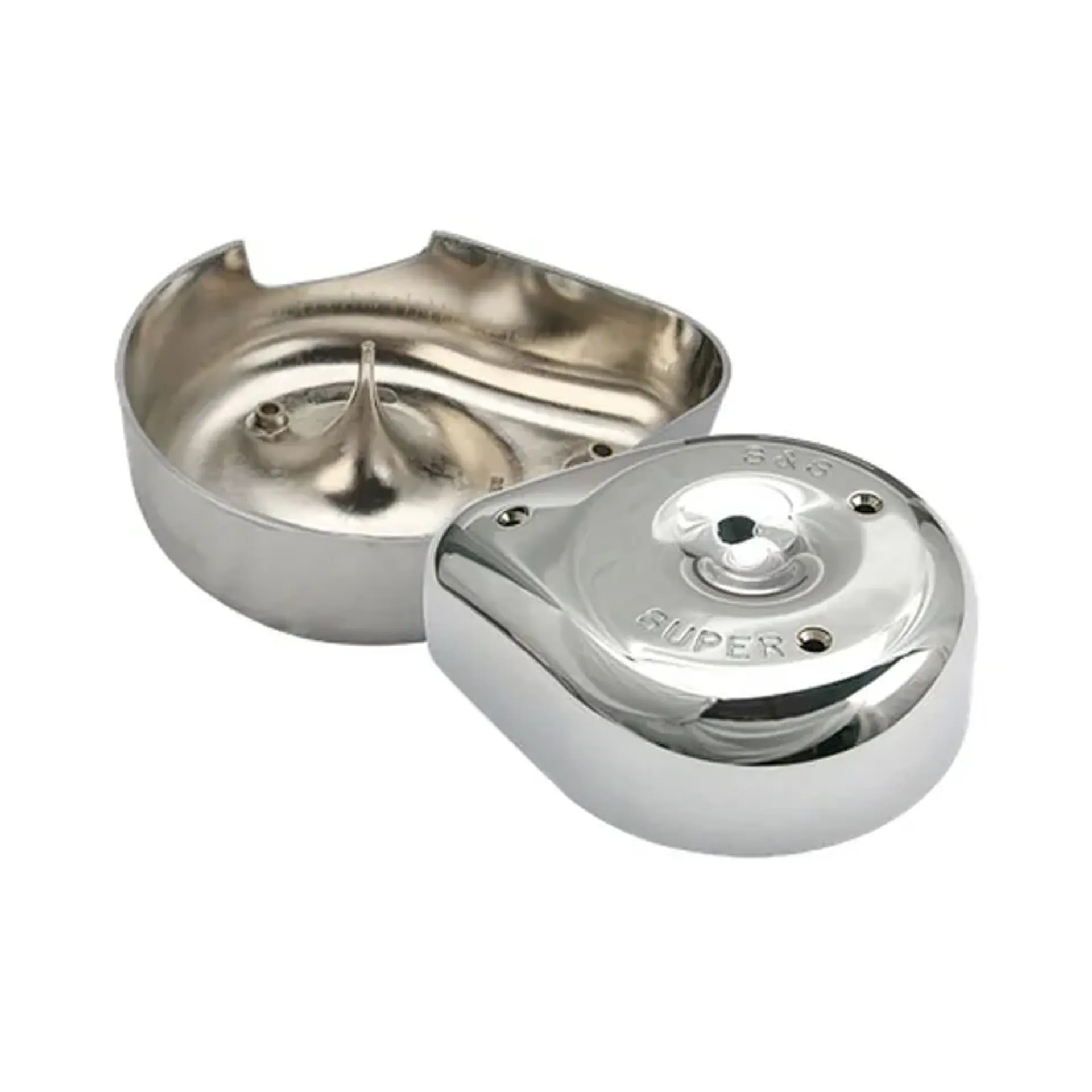 S&S, Super E/G air cleaner cover, notched. Chrome