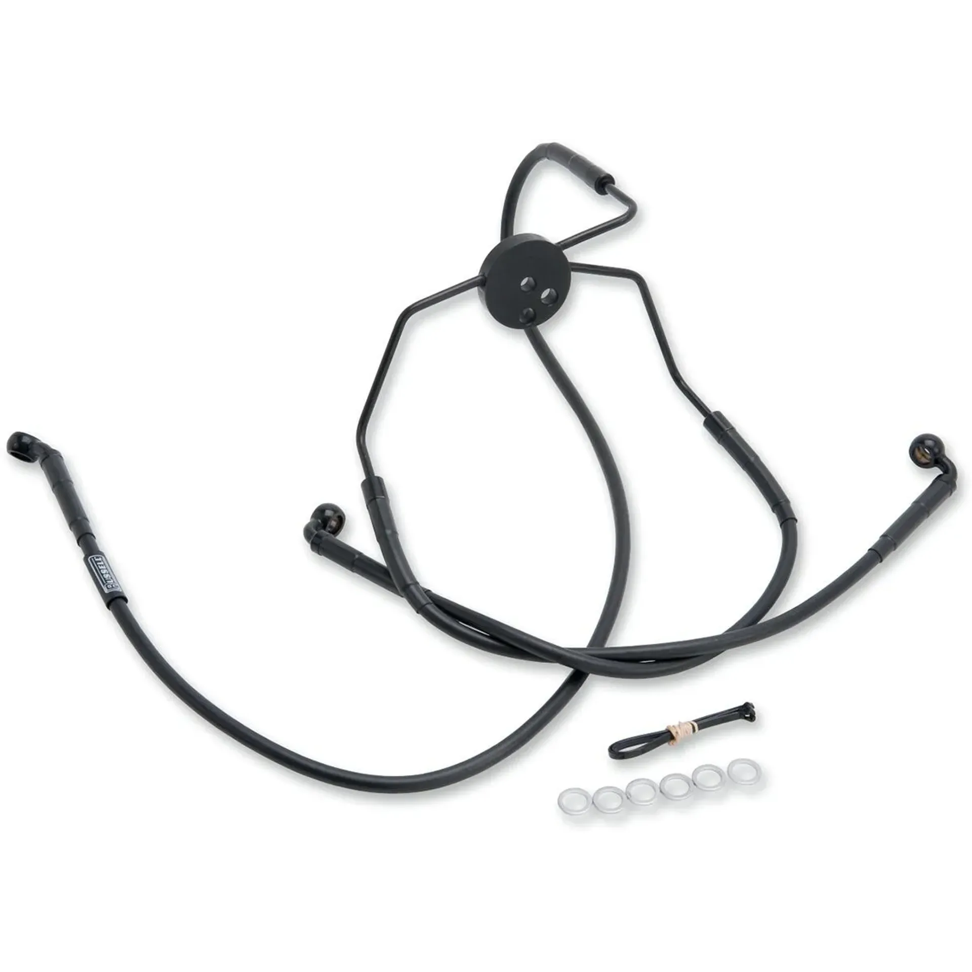 Russell Braided Black Front Upper Brake Line Kit