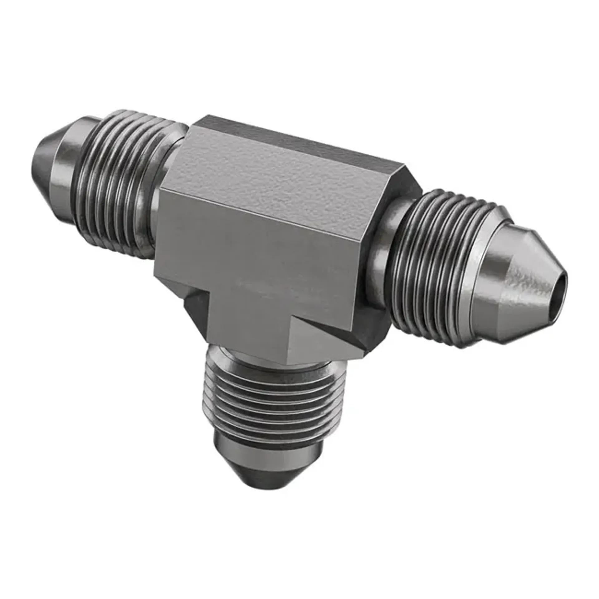 Goodridge, Male T-fitting. Highly polished stainless steel