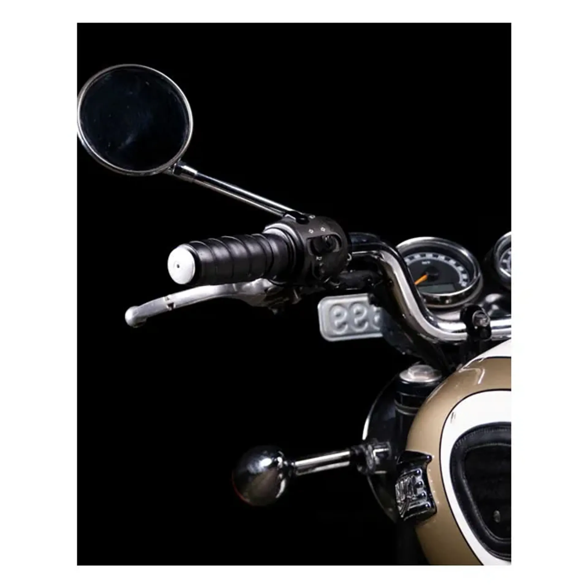 Trip Machine, leather handlebar grip wraps. Black