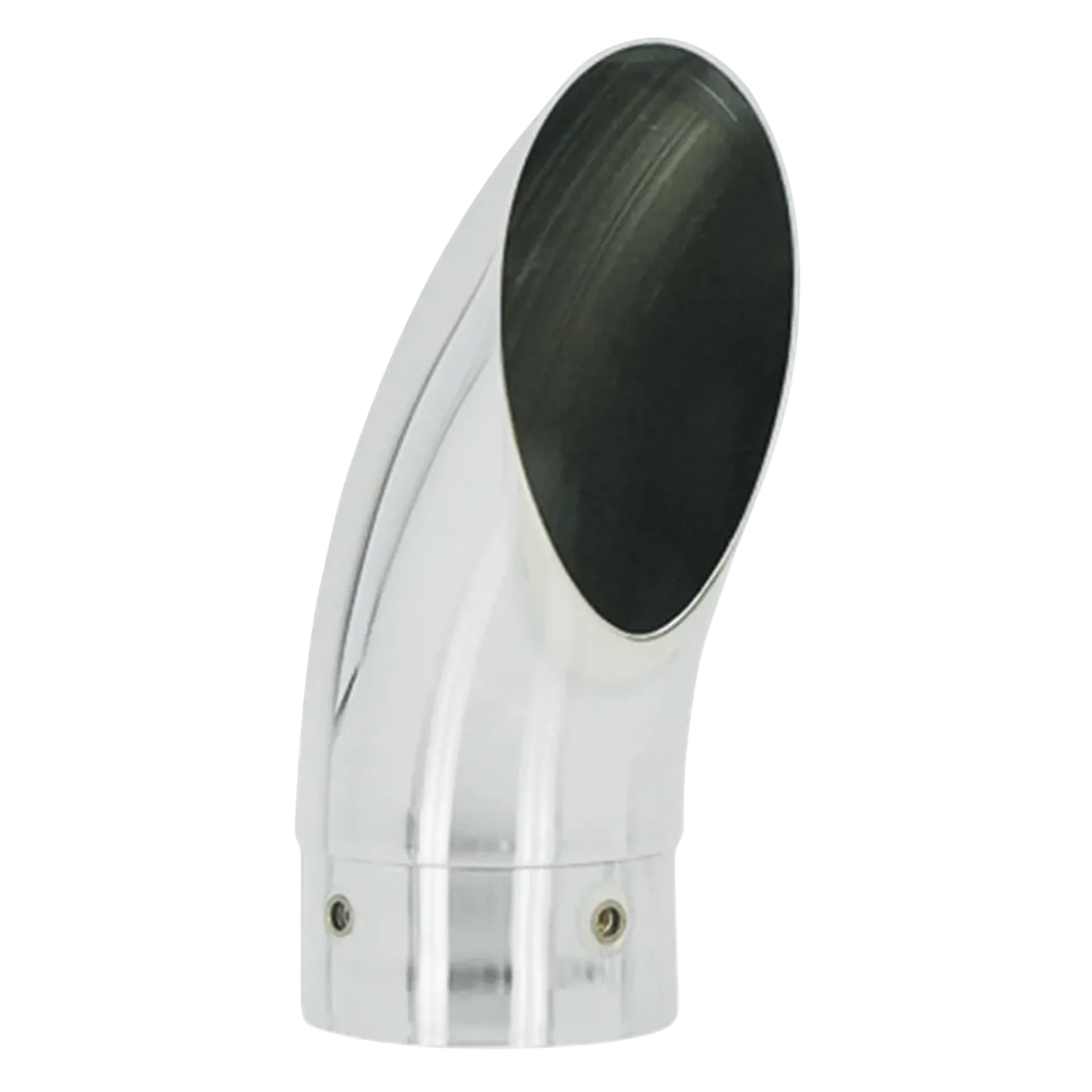3.5″ turn-down/out chrome end cap ID-ser