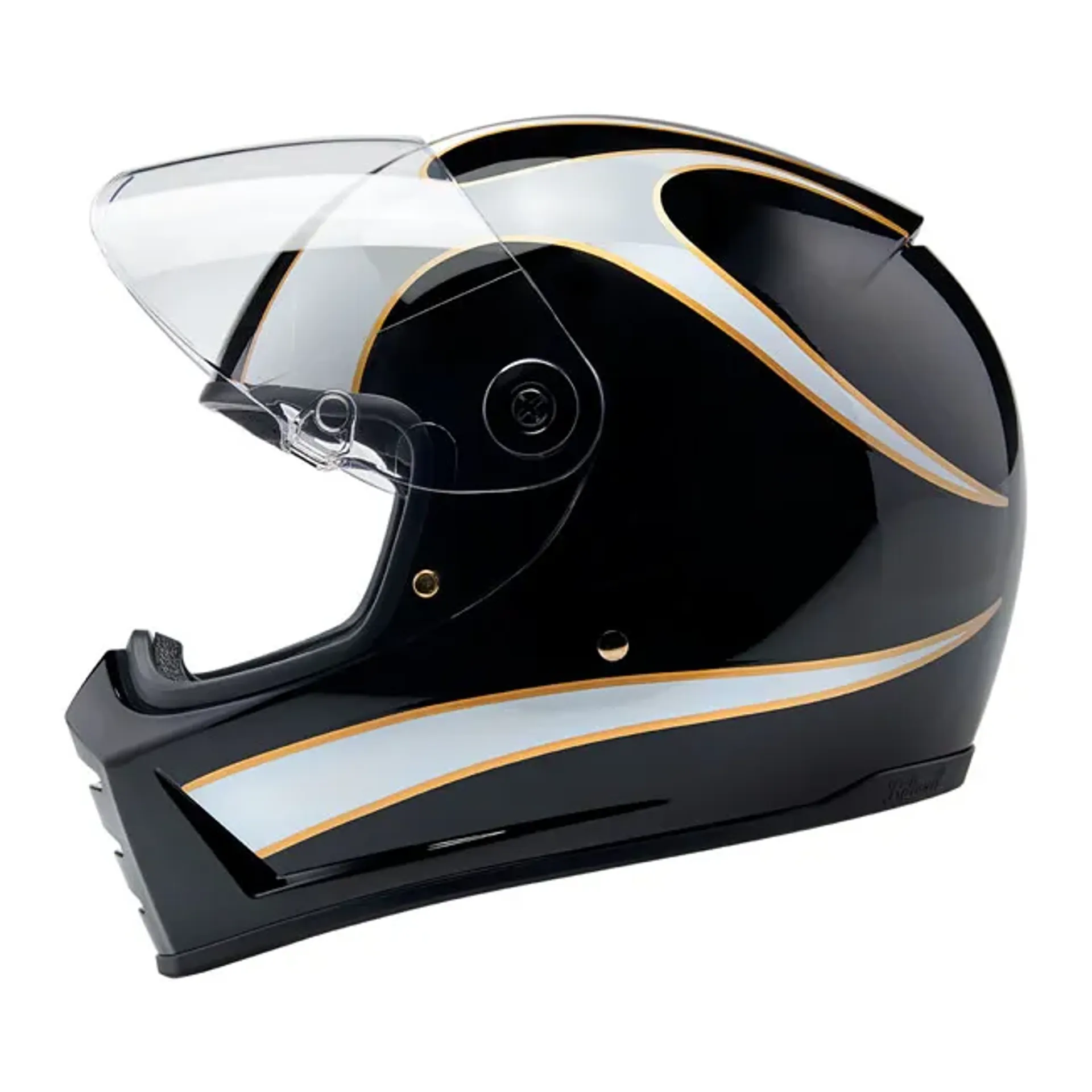 Biltwell Lane Splitter helmet white flames