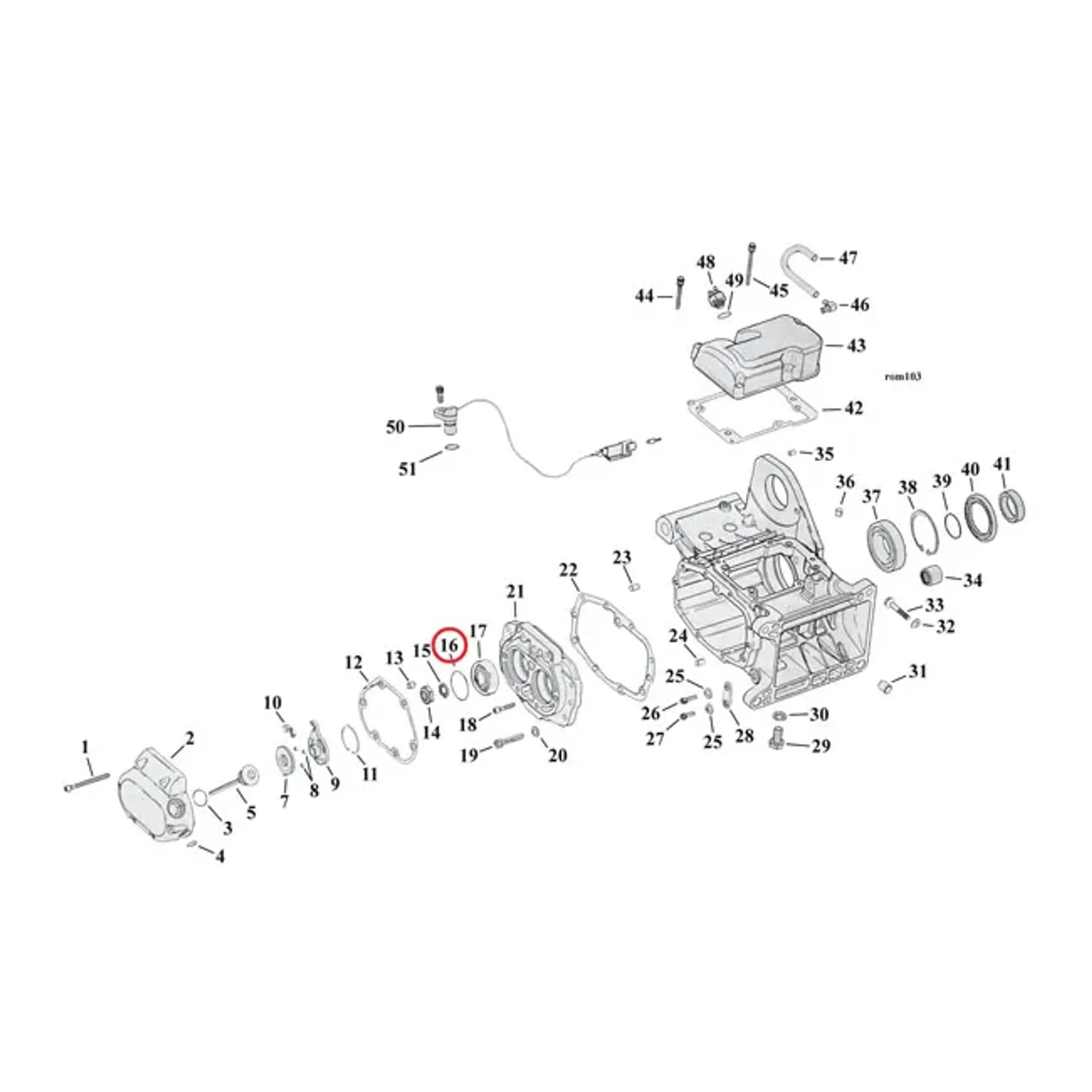 JIMS, retaining ring, main/countershaft bearing