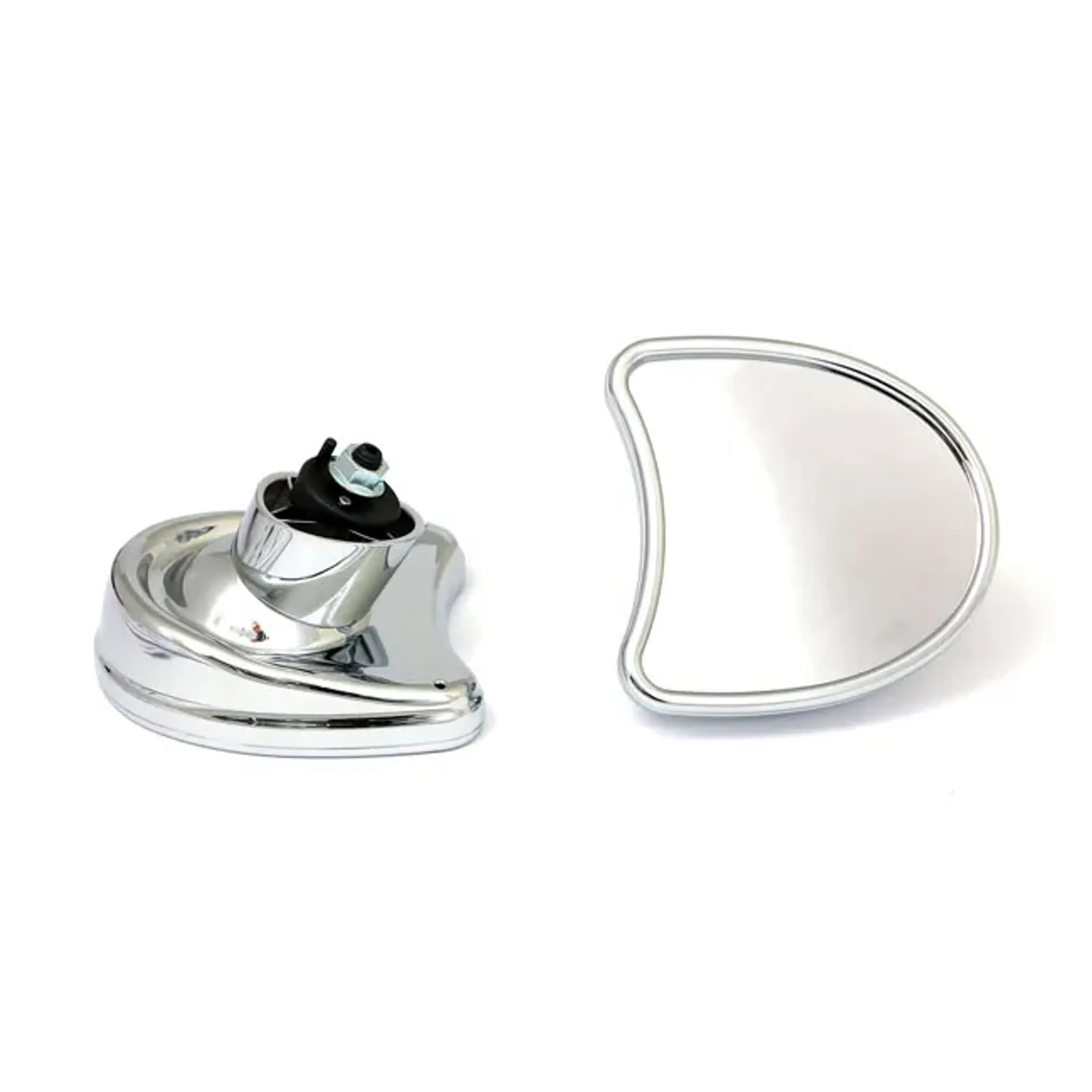 Touring fairing mount mirror kit. Single vision, chrome