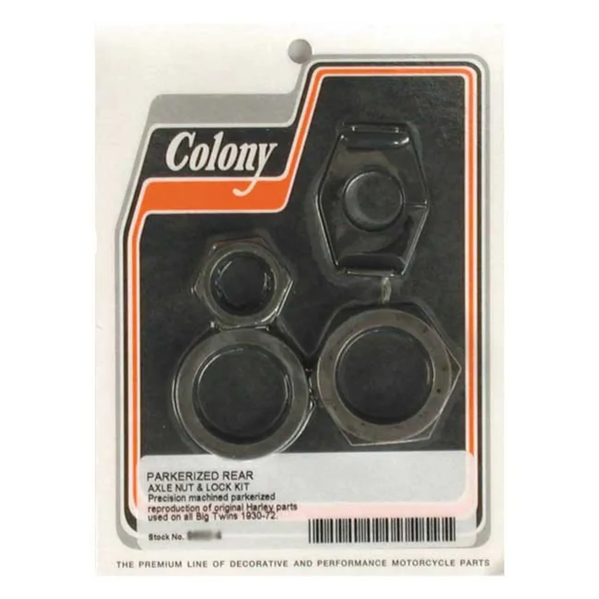 Colony rear axle nut & lock kit