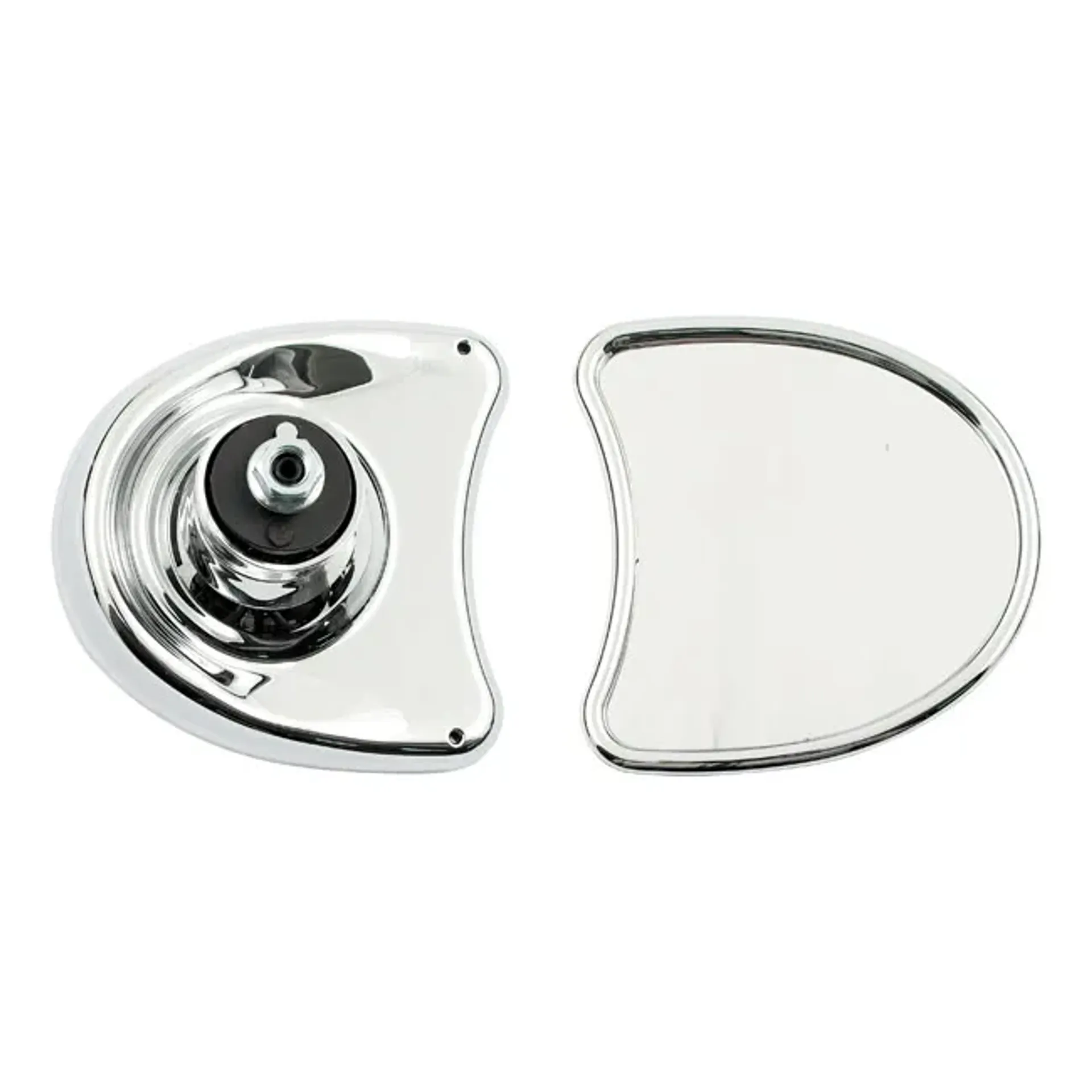 Touring fairing mount mirror kit. Single vision, chrome