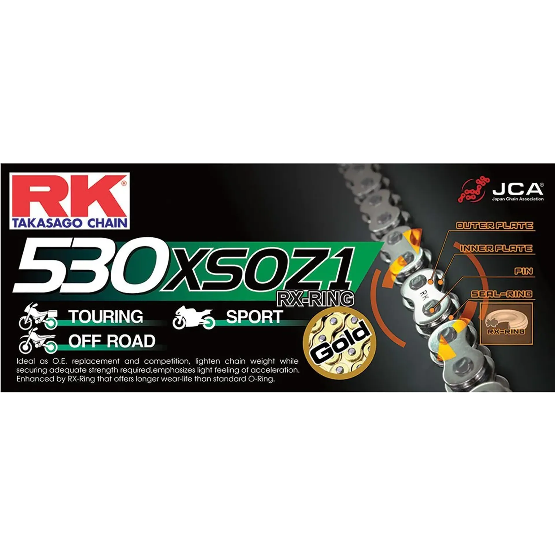 Gb530Xsoz1 118 Rivet Link 530 X-Ring Replacement Drive Chain / Gold