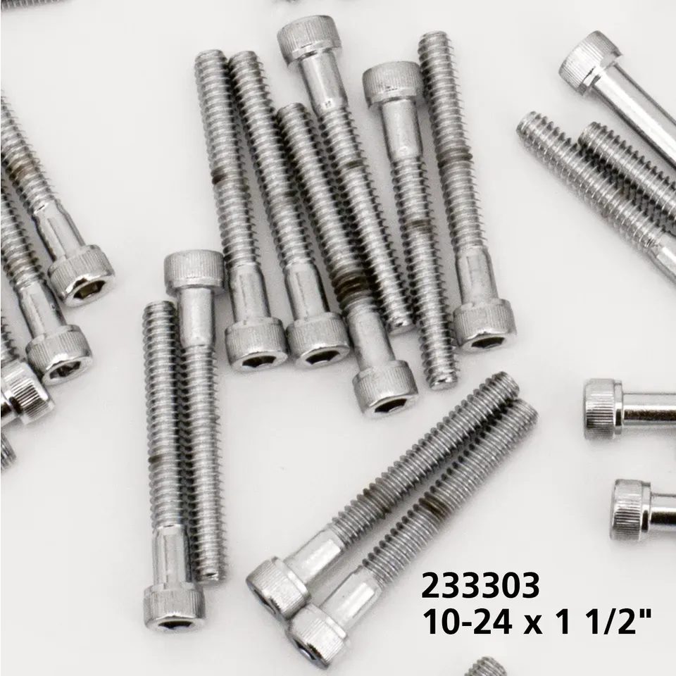 10pck Chrome allen screws 10-24x1-1/2 - Afbeelding 2