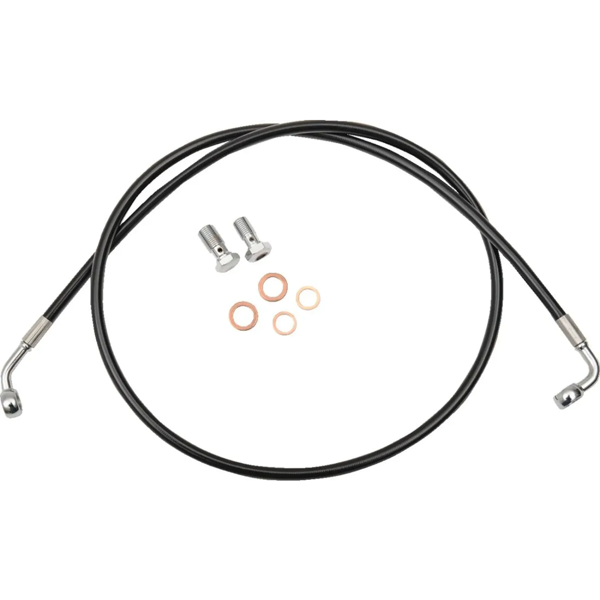 Brake Line Black Vinyl Coated Stainless Braided For 15″-17″ Ape Hangers