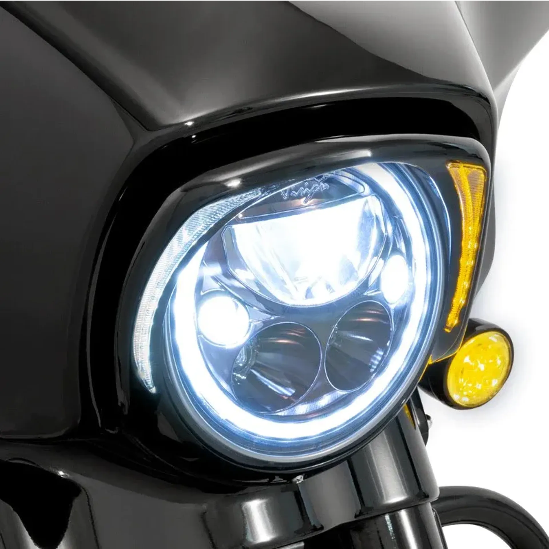Headlight Bezel black w/amber FLH*14-23