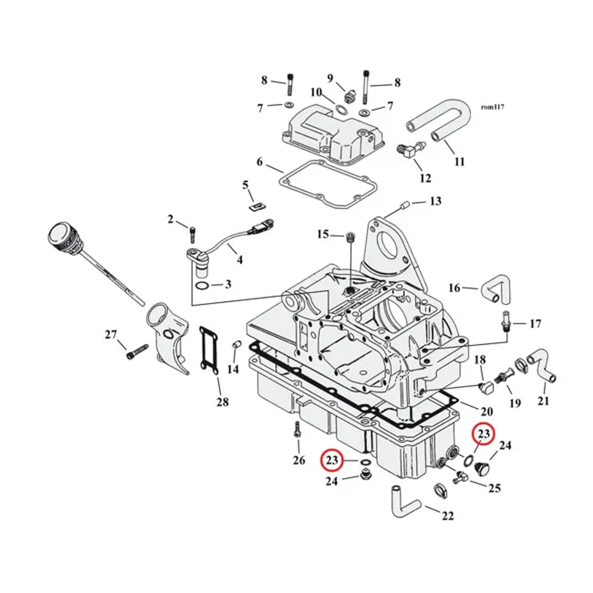 Cometic, O-ring drain/dipstick & oil pump plugs