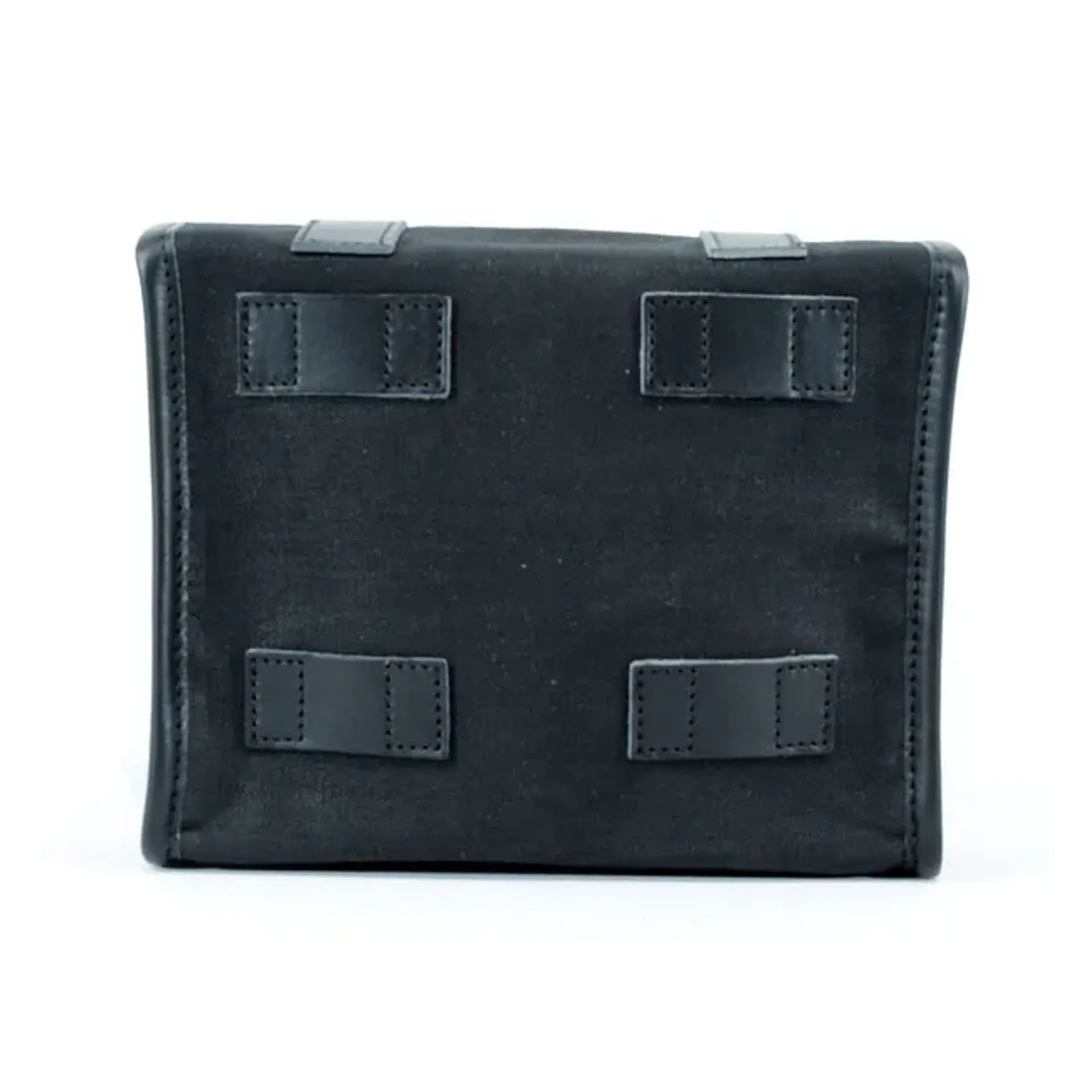 Longride, %27%27Mini%27%27 waxed cotton saddlebag. Black