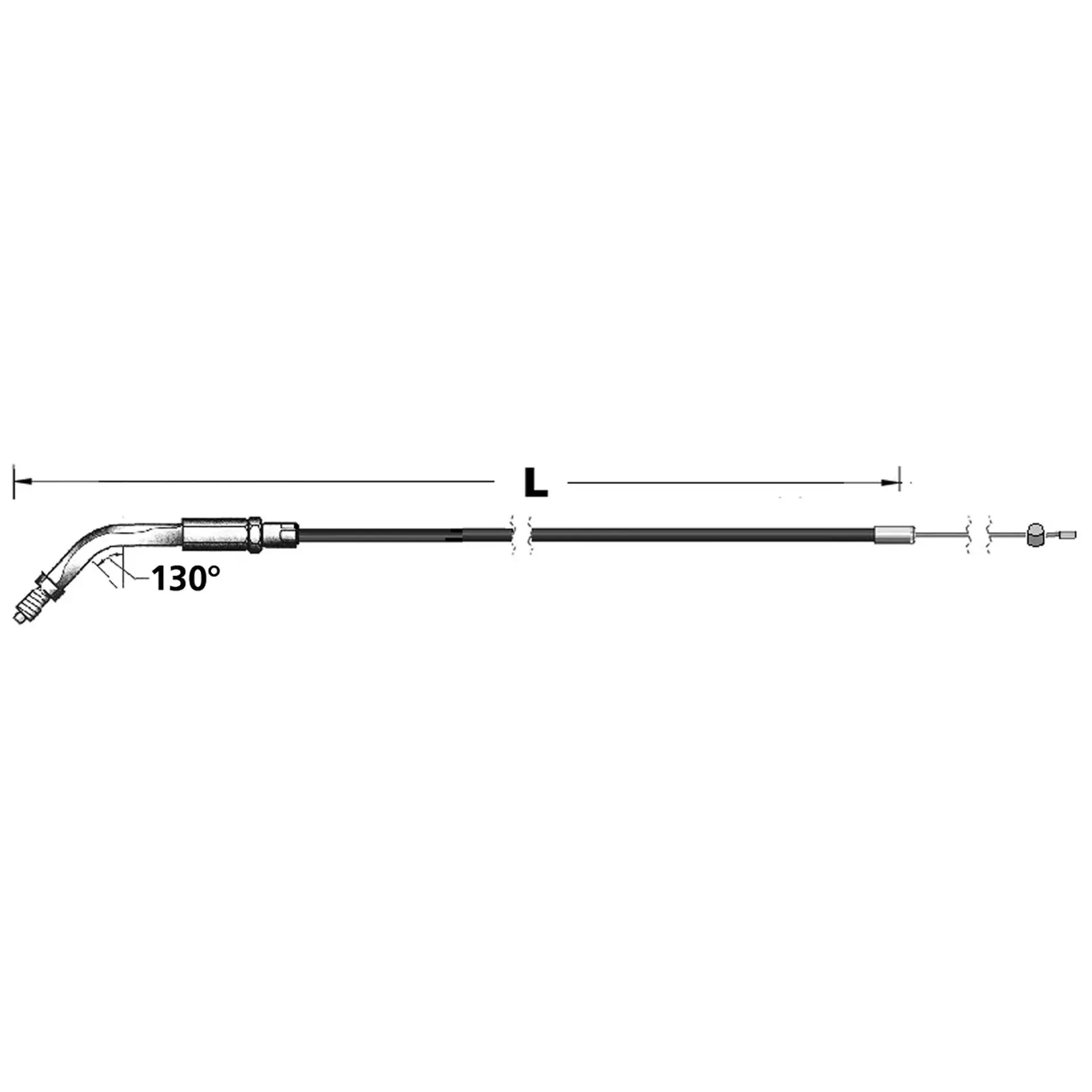 CC Braided Throttle cable E+G96 LN=40″