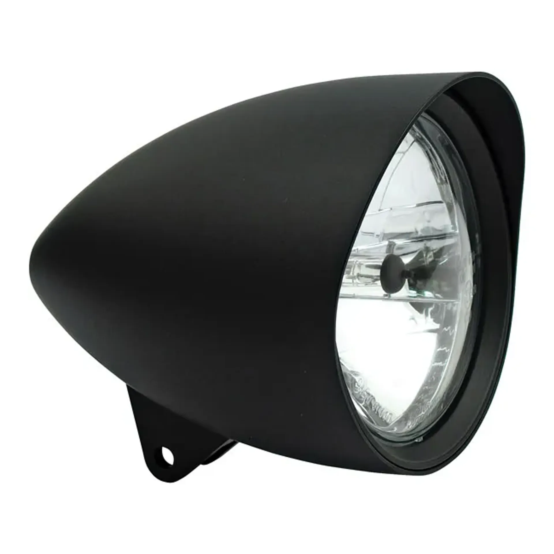 Smoothie 7″ headlamp with round visor. Black