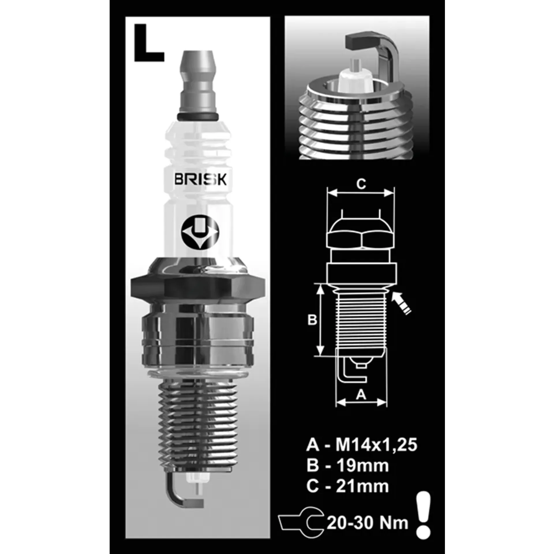 4Pck Brisk LR17YS Spark Plug