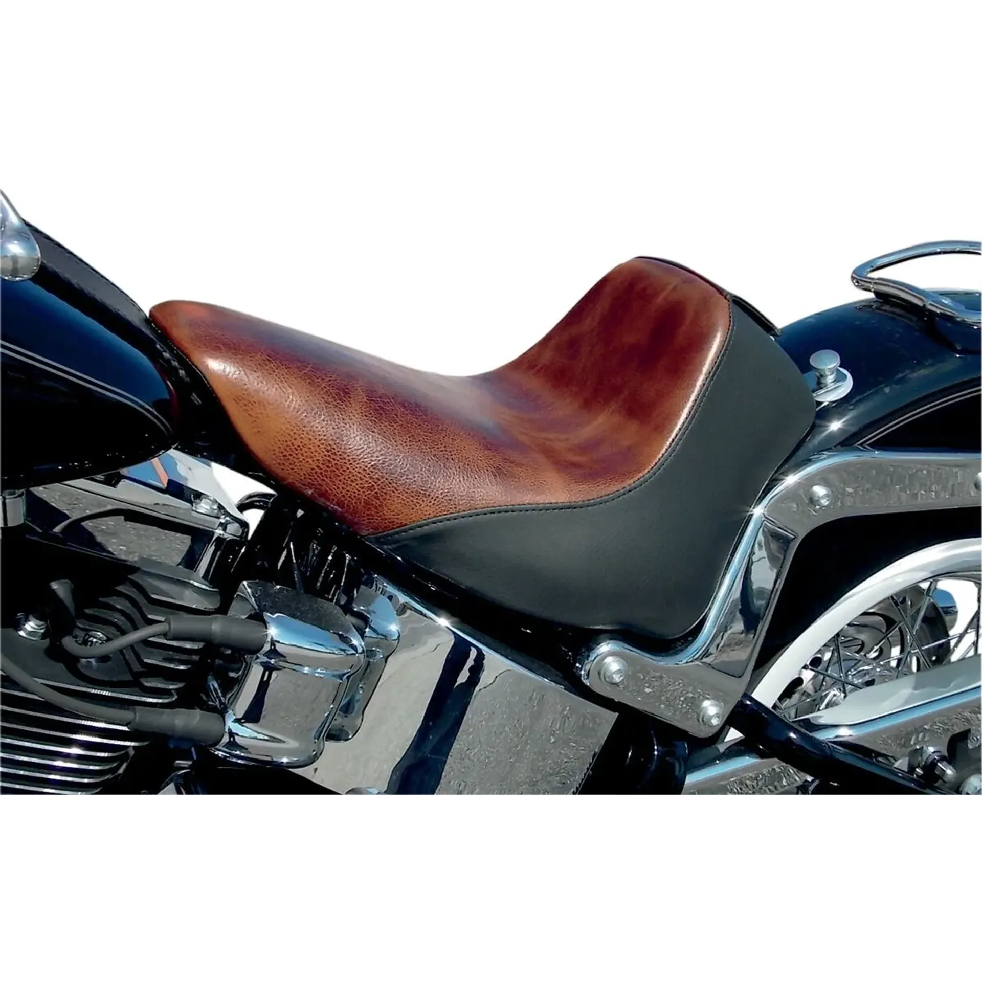Lariat Solo Seat Distressed Brown Leather With Gel Harley Davidson