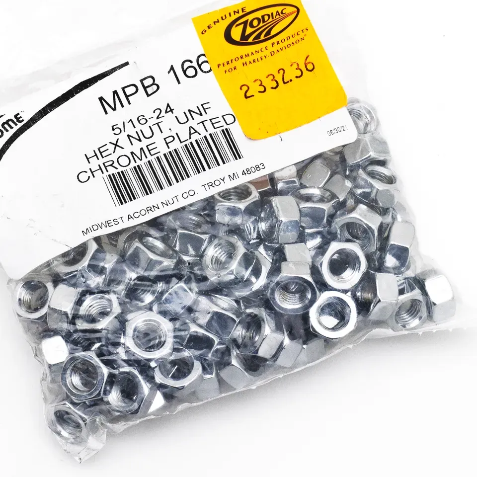 100pck Chrome hex nut 5/16-24 UNF