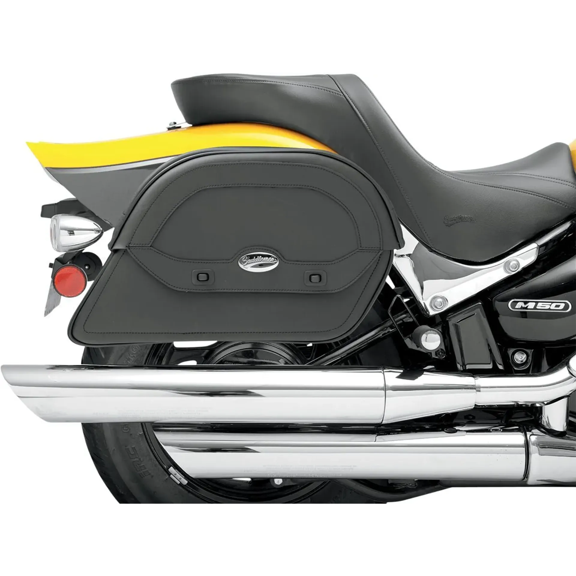 Saddlebag Universal Synthetic Leather Slant Smooth Black