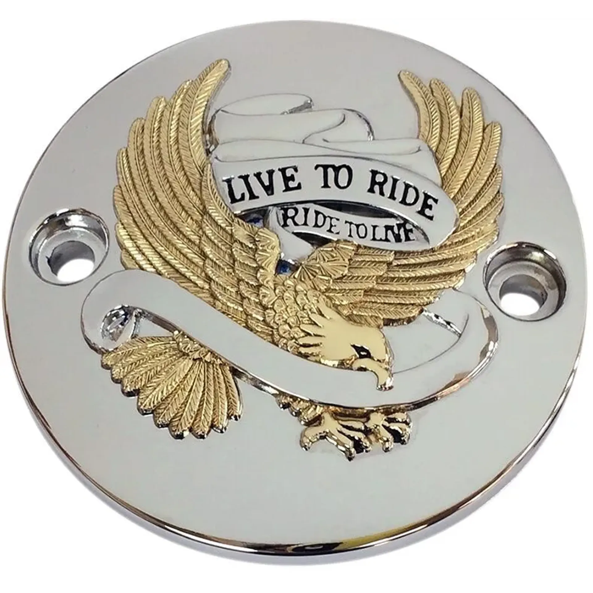 Live To Ride Points Cover Chrome/Gold