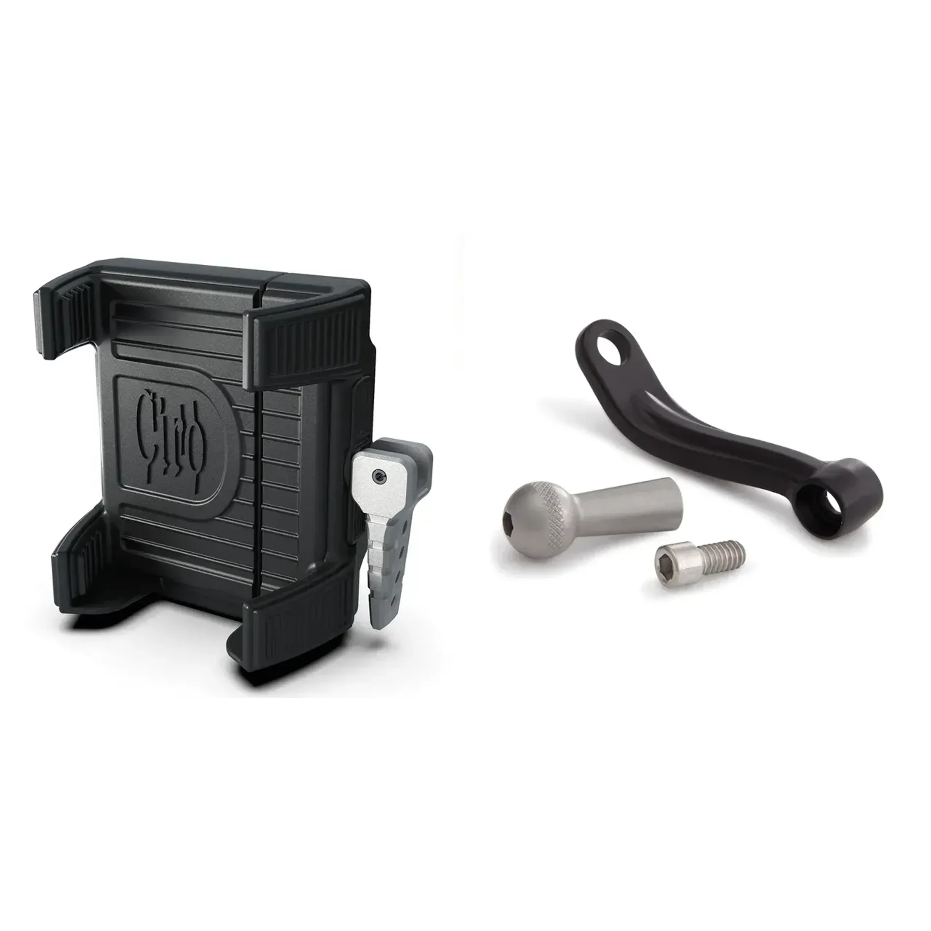 Phone Hldr w/Chargr mirror stem mnt Blk