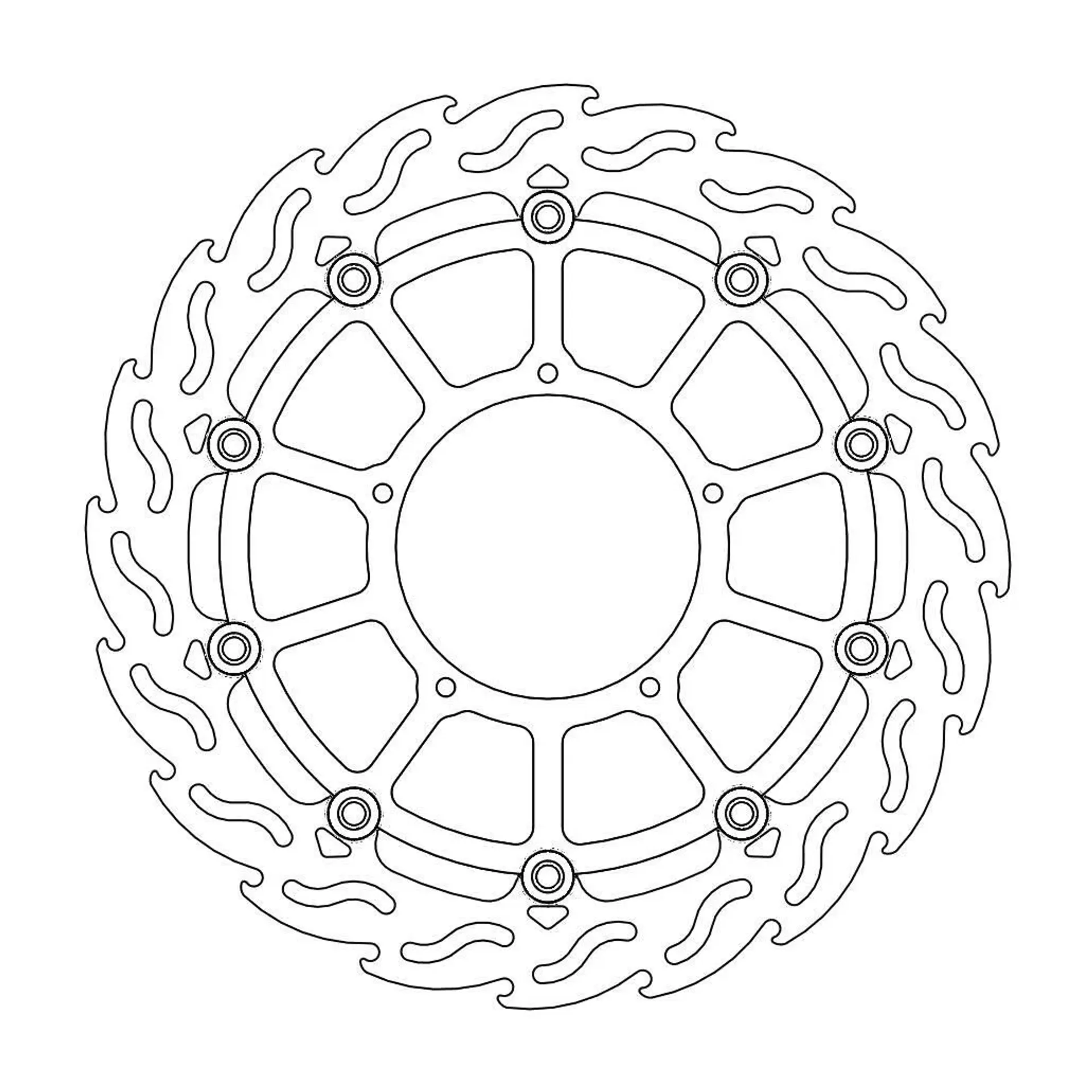 Brake Rotor Floating Flame Black