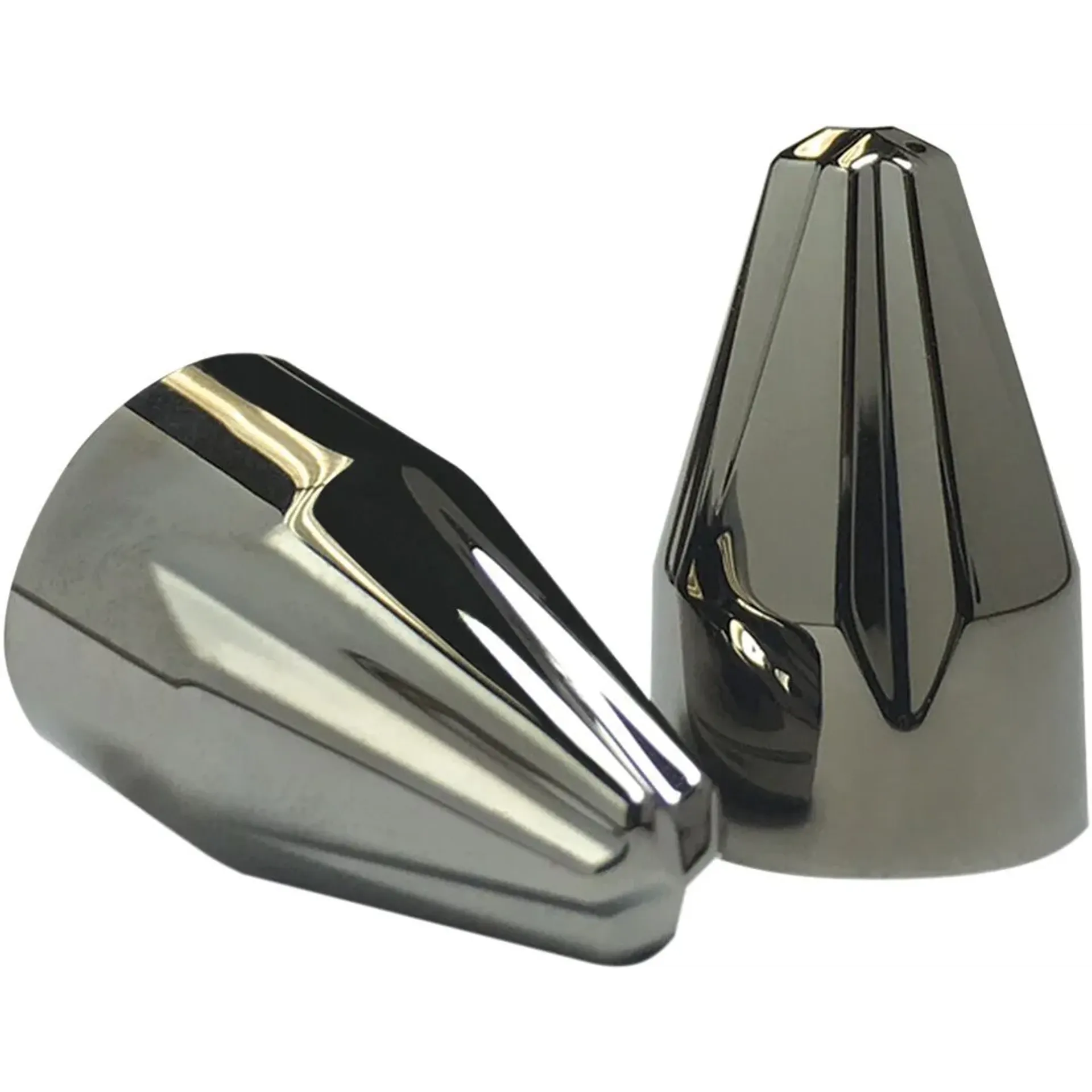 Screw Caps Fluted Spike 1/4″ Black-Chrome