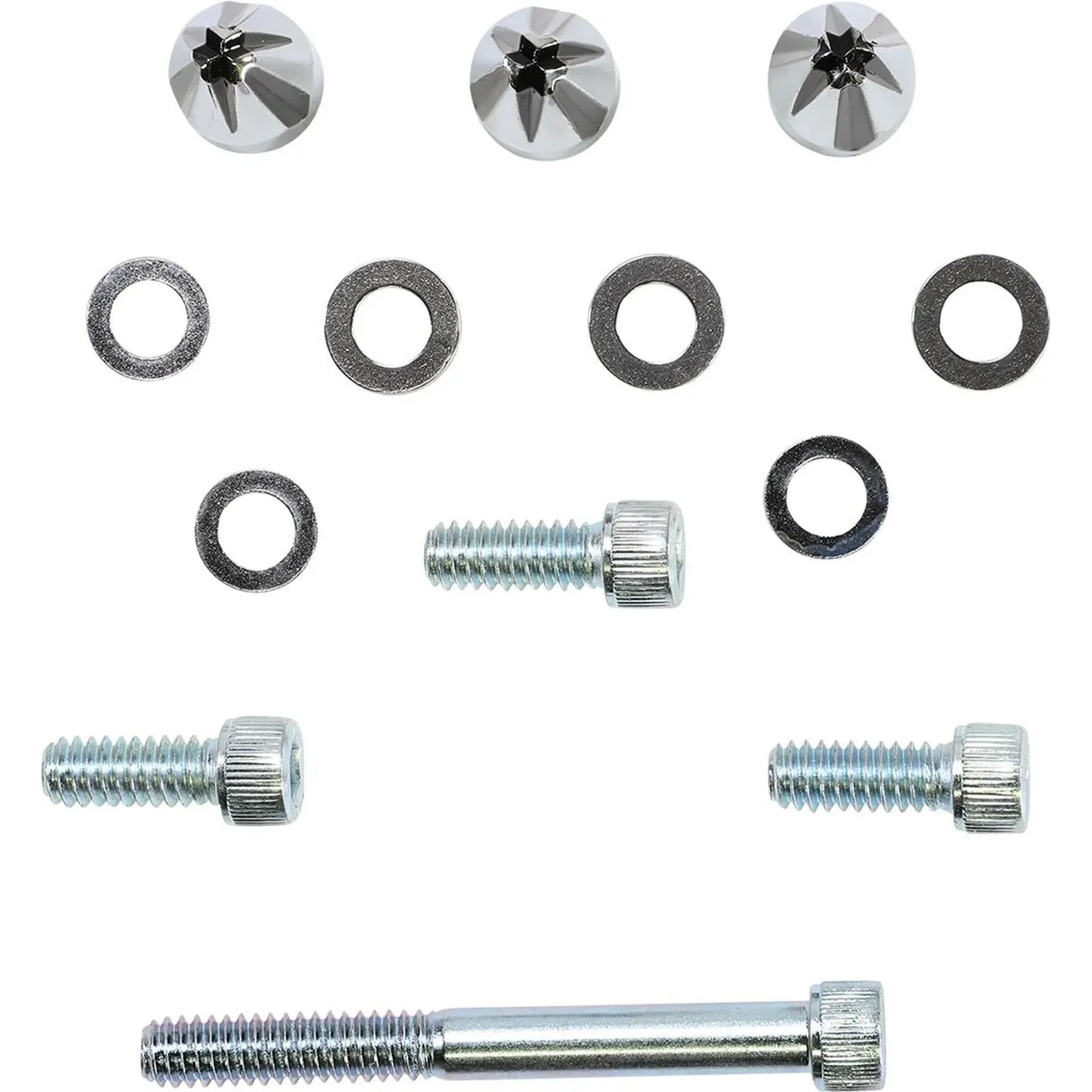 Windshield Screw Cap Kit Black/Chrome
