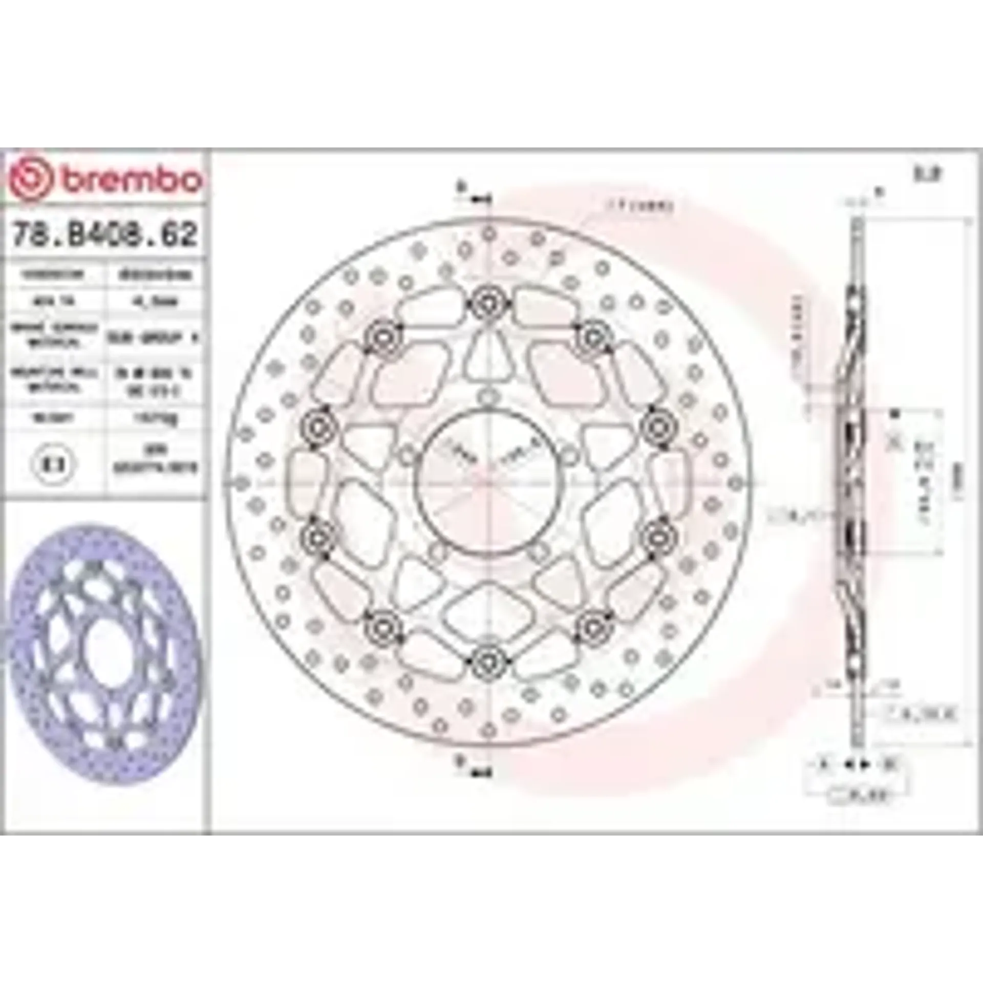 Brake disc float fr