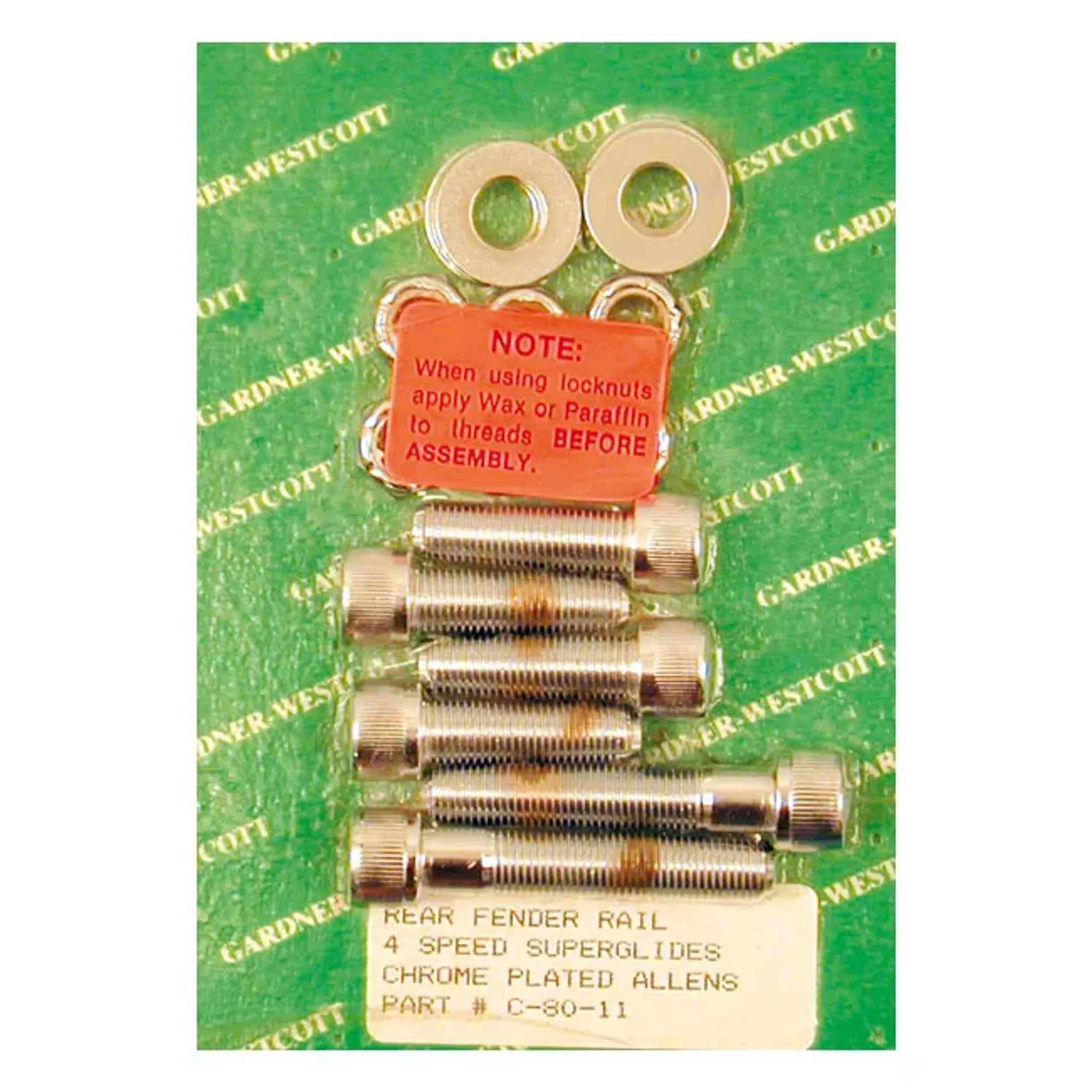 Gardner-Westcott, fender strut mount kit. Chrome Allen head