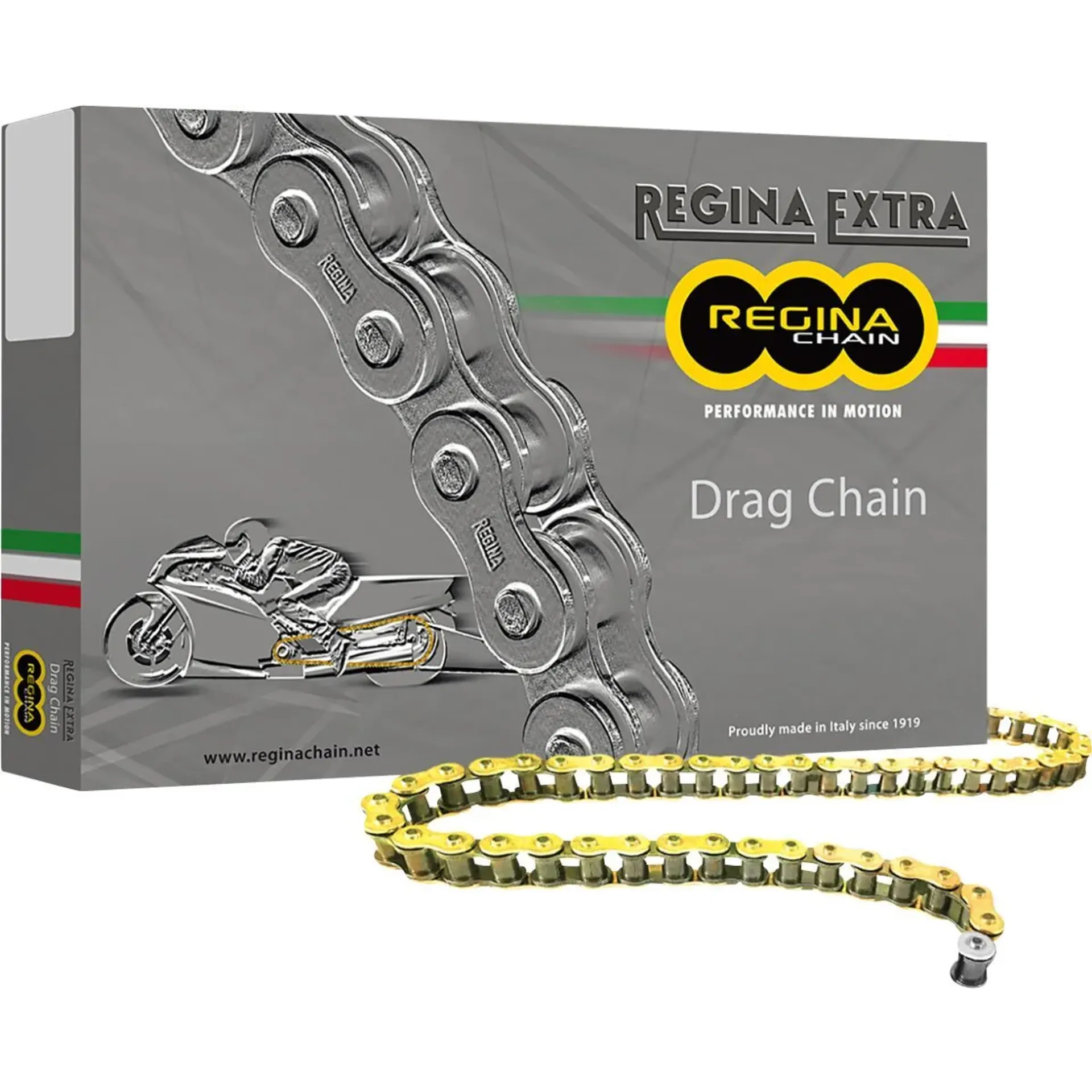 530/136 Dr 150 Clip & Rivet Link 530 Non-Seal Drag Racing Drive Chain / Gold|Black / Steel