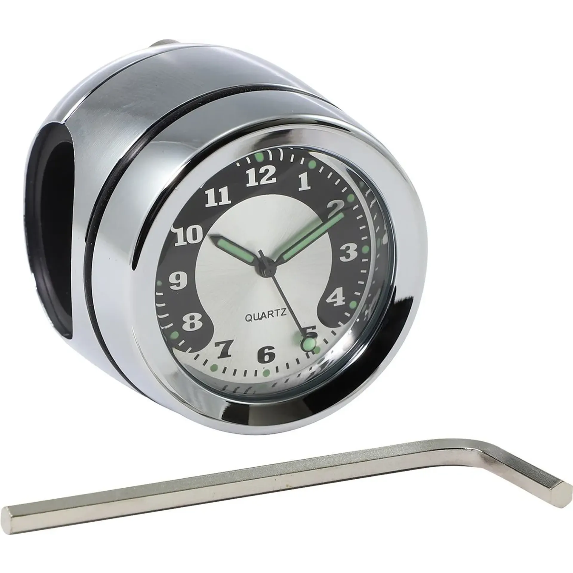 Bar Mount Clock Chrome
