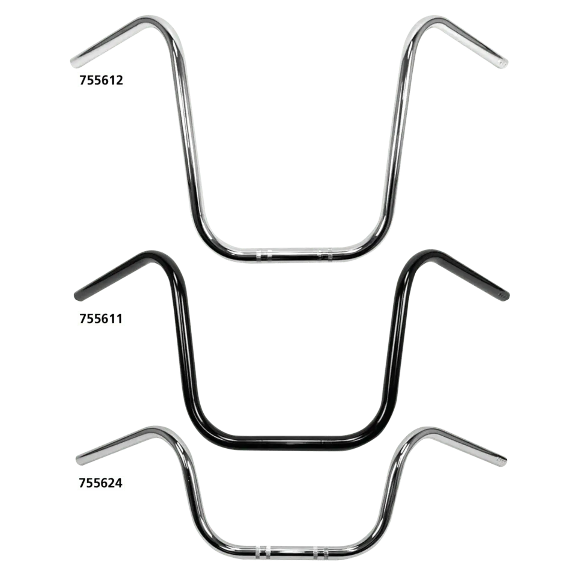 7/8″ Handlebar ApeHanger 15″ BLK no dmpl