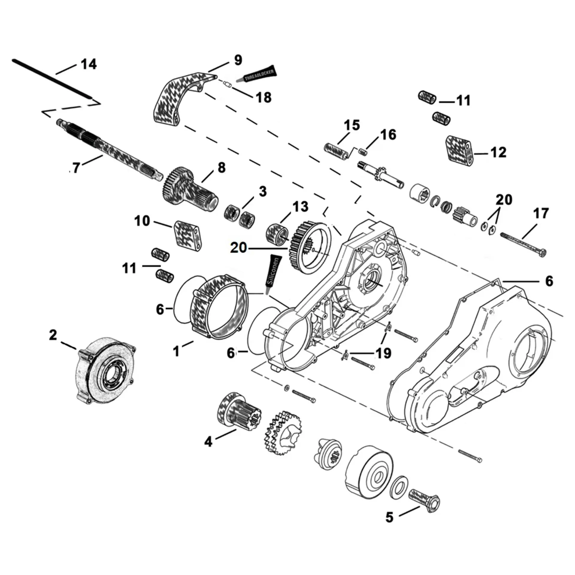 12mm Primary offset kit BT94-06 5-speed