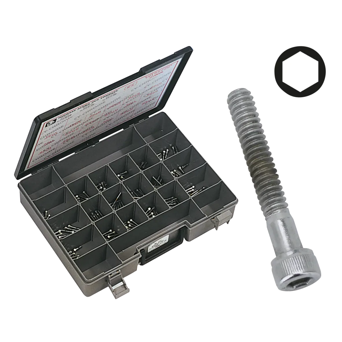 Ass. tray chrome allen head screws (180) - Afbeelding 3