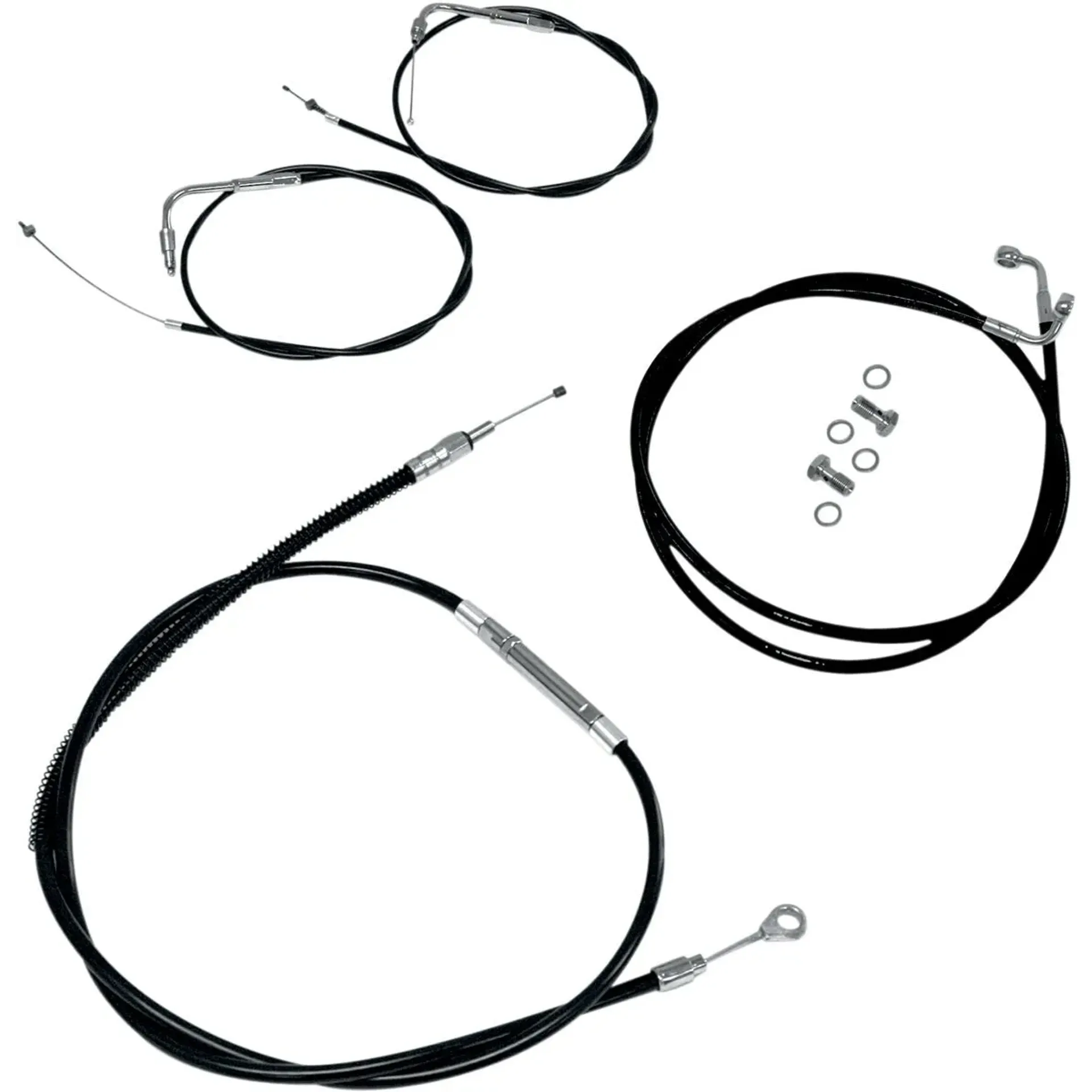 12-14″ Ape Bar Length Cable Kit Stainless Steel Black Coated For Non Abs Hd