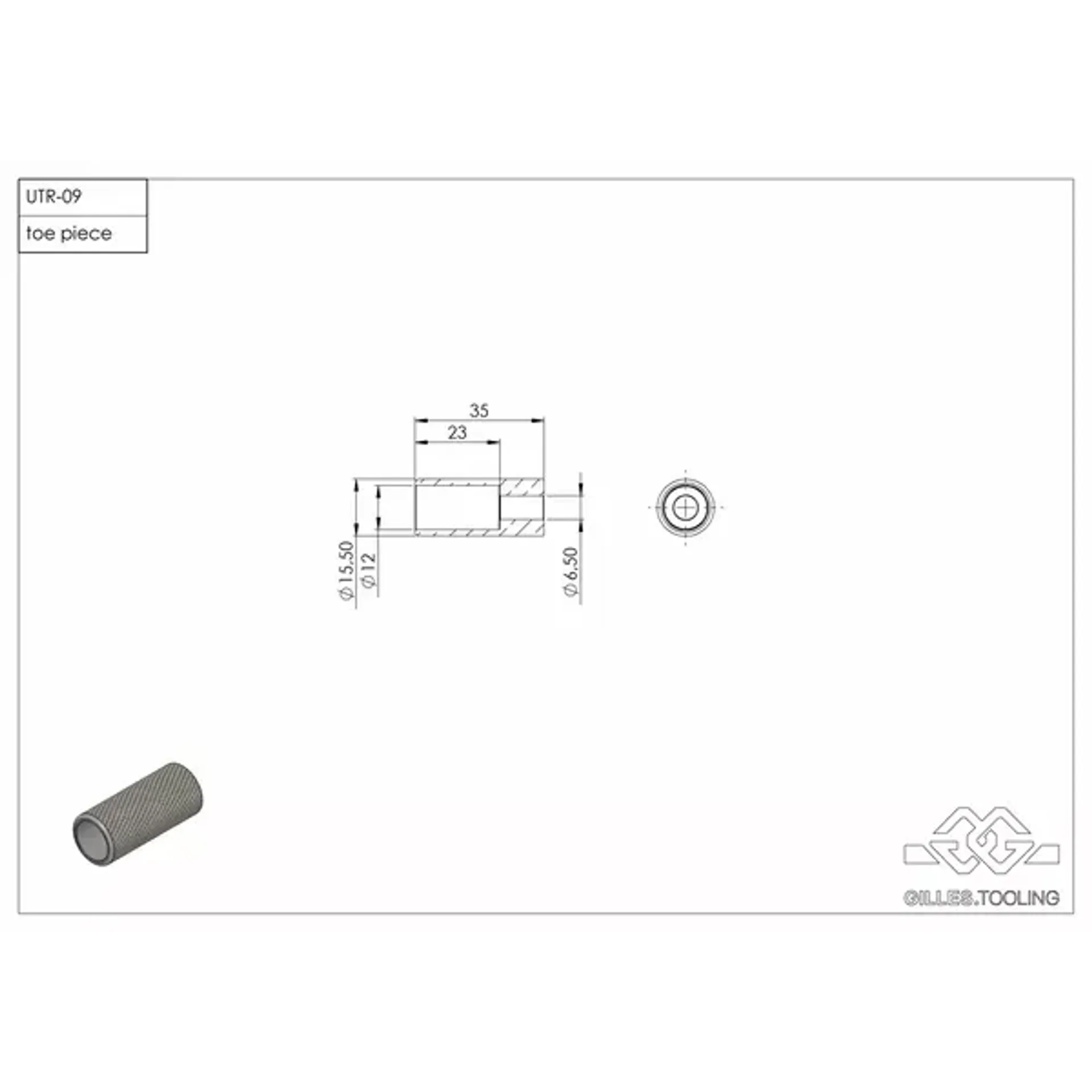 Toe piece brake side utr-09-b