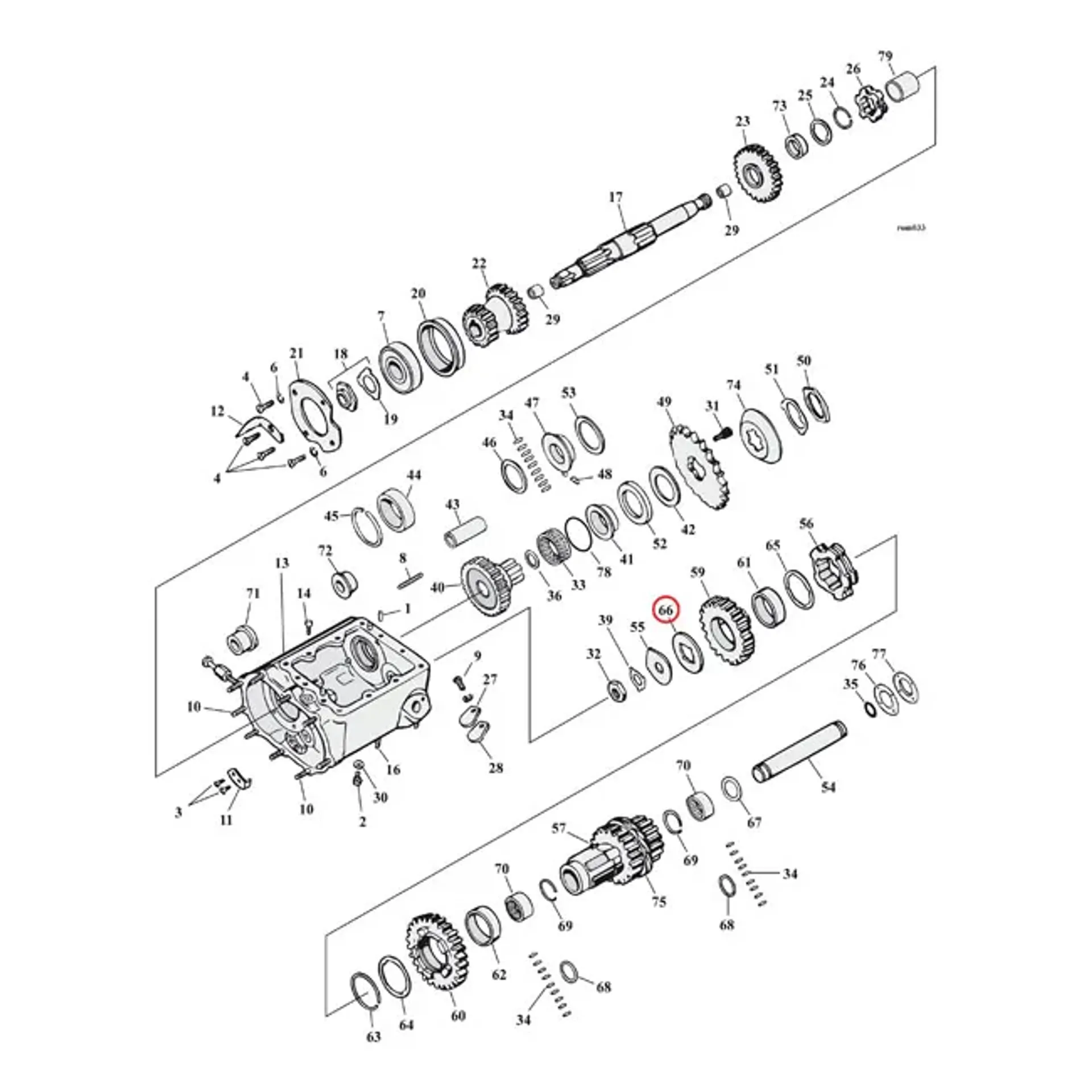 Washer, transmission countershaft gear end .110"