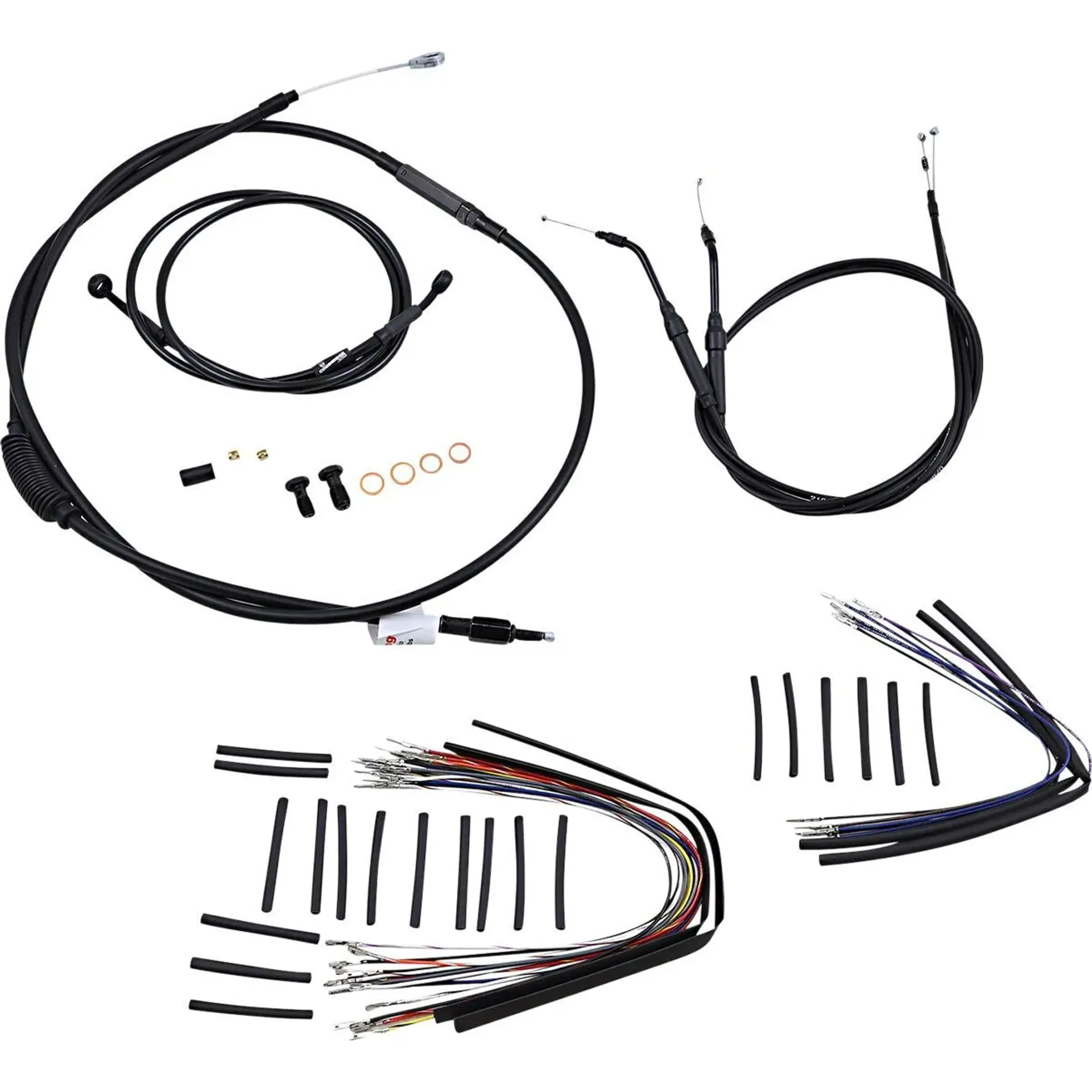 Cable Kit 12″ Black Vinyl Stainless Steel Handlebar W/O Abs
