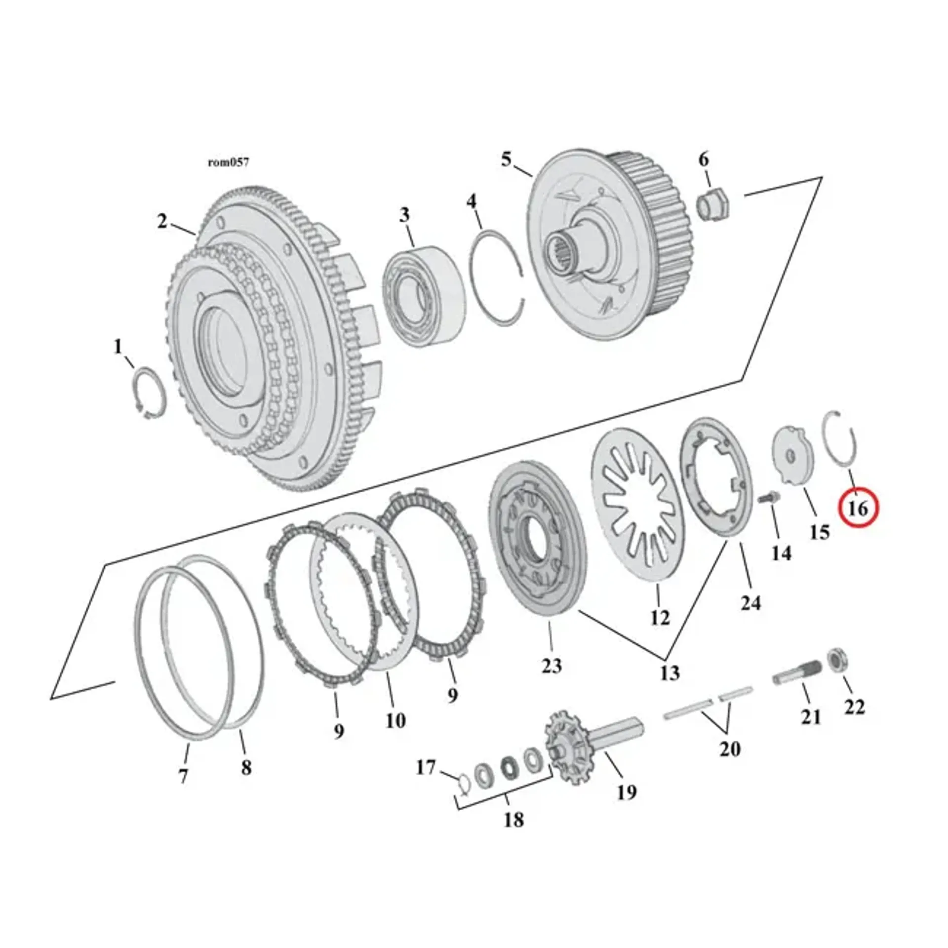 Retaining ring, clutch adjuster plate
