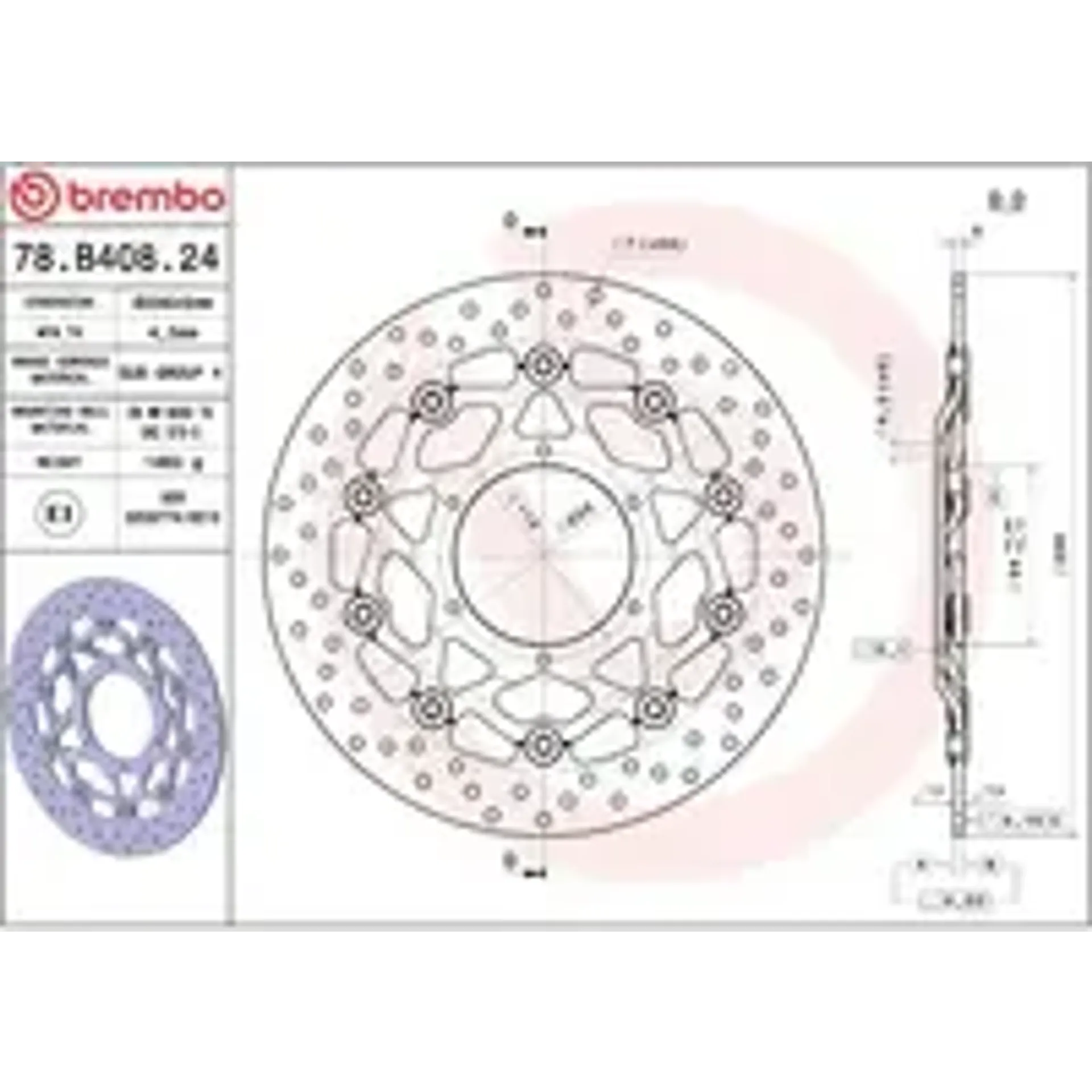 Brake disc float fr