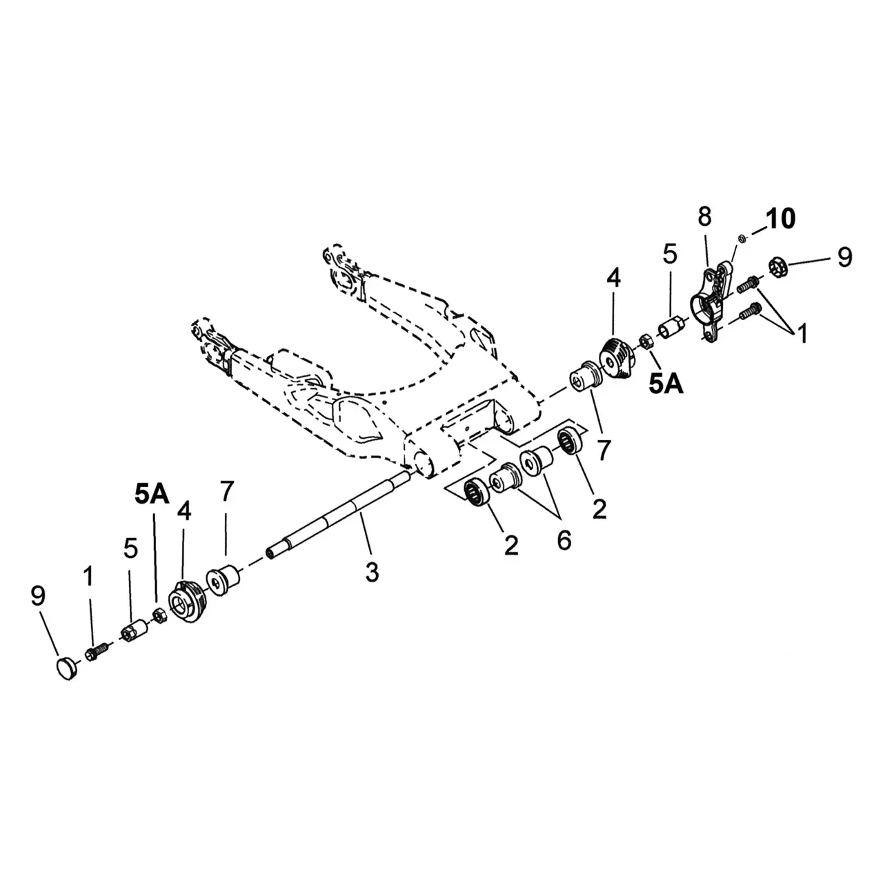Swingarm pivot nut FLH/T 09-10