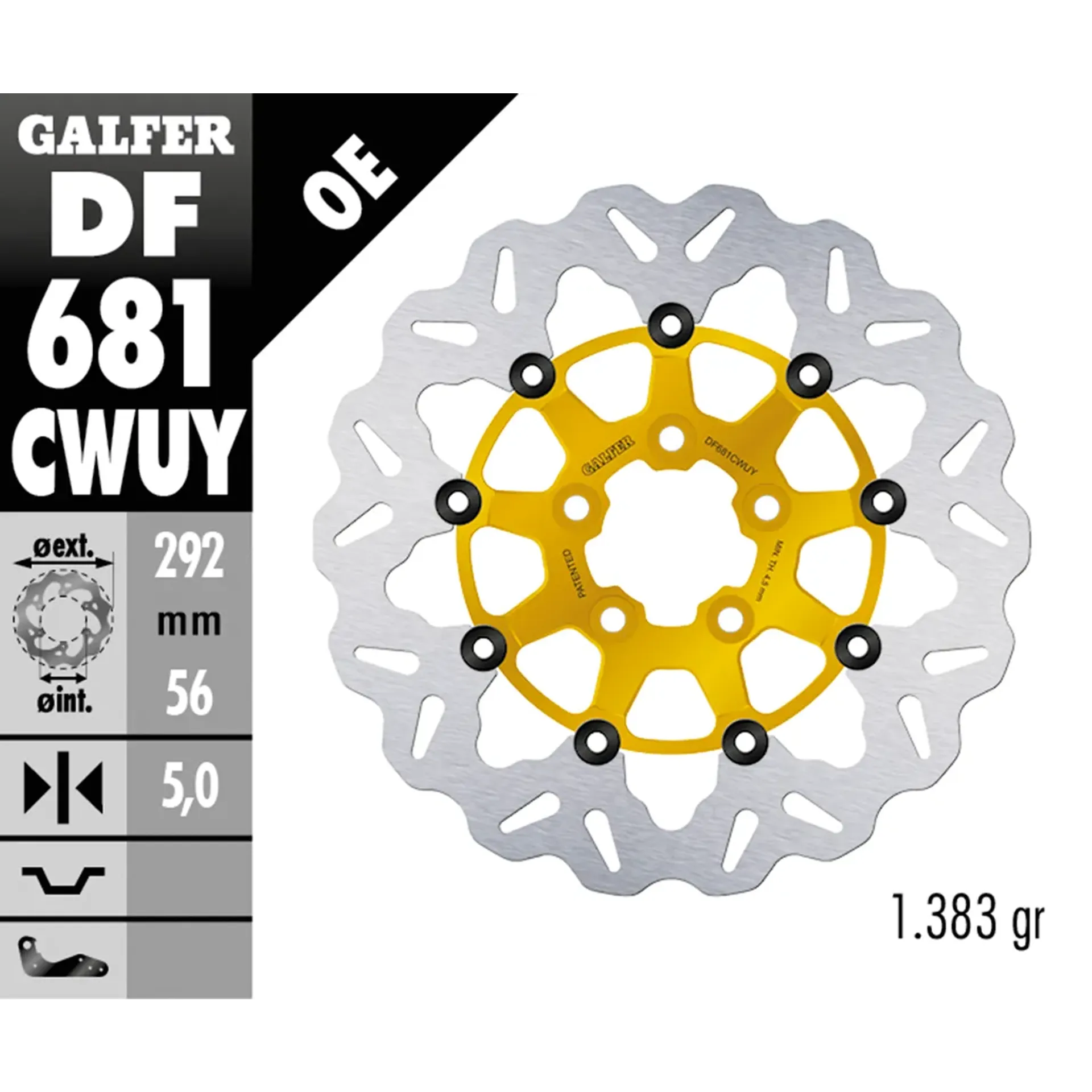 Galfer Wave RR Floating 11.5″ Gold