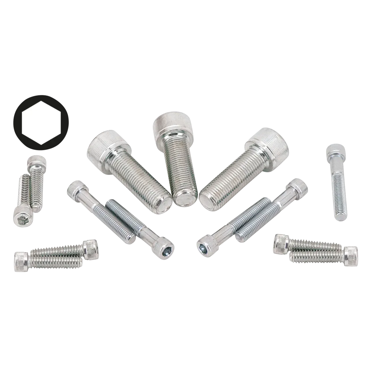 10pck Chrome allen screws 8-32x1/2" - Afbeelding 3